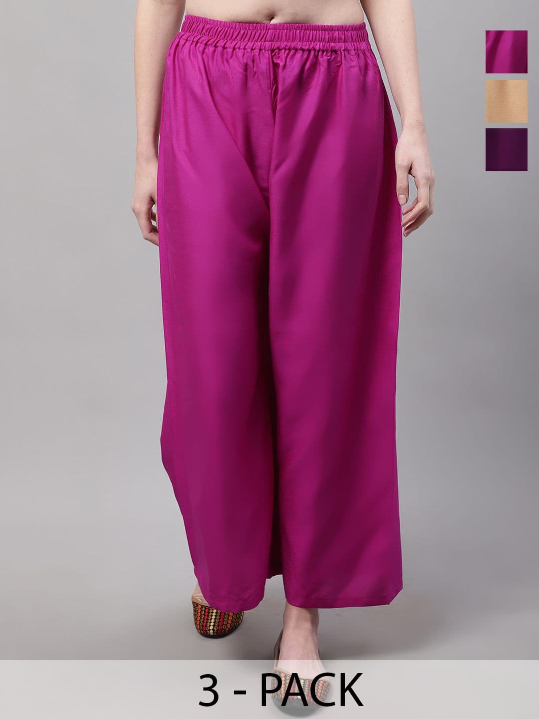 Valles365 by S.C. Women 3 Flared Ethnic Palazzos - view 1