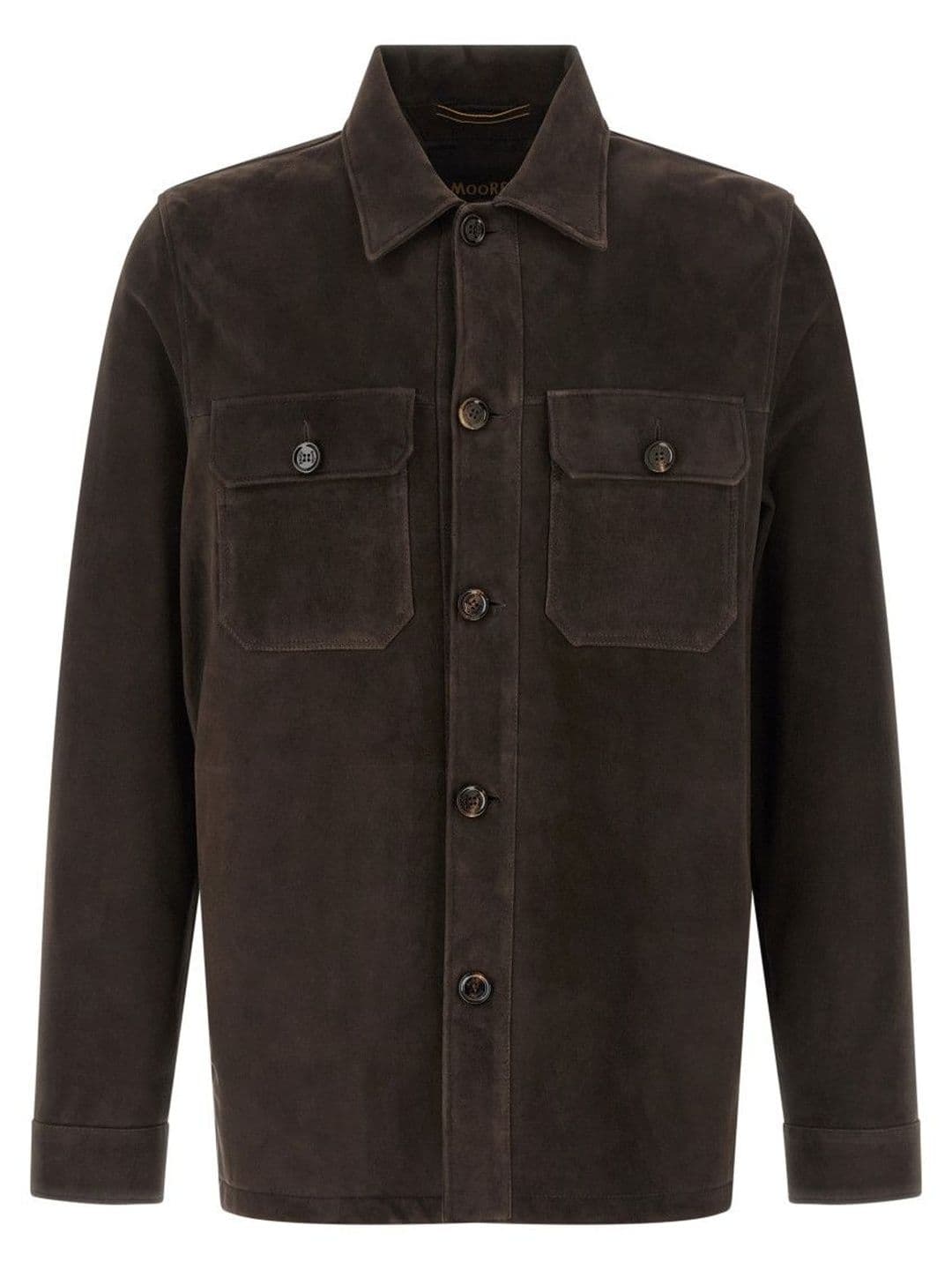 Moorer Brown Solid Shirt Collar Jacket - view 1