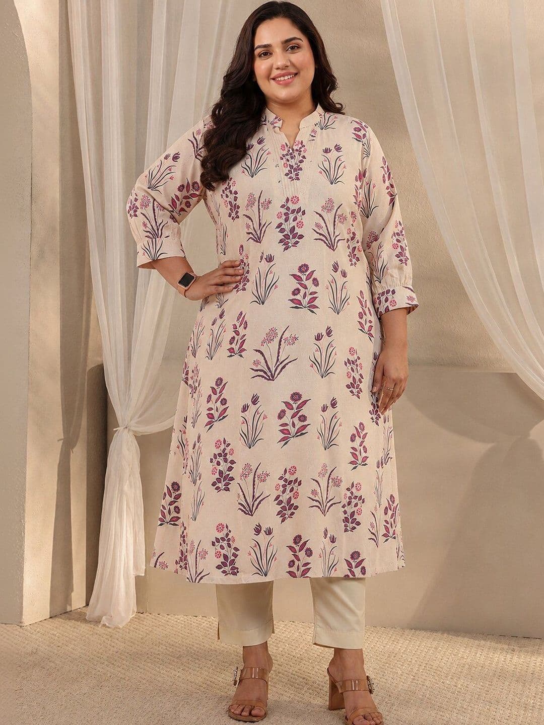 EXTRA LOVE BY LIBAS Plus Size Women Floral Printed Indie Florals Kurta - view 1
