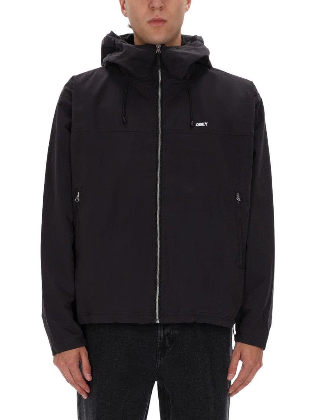 Obey Black Solid Hood Jacket - view 1