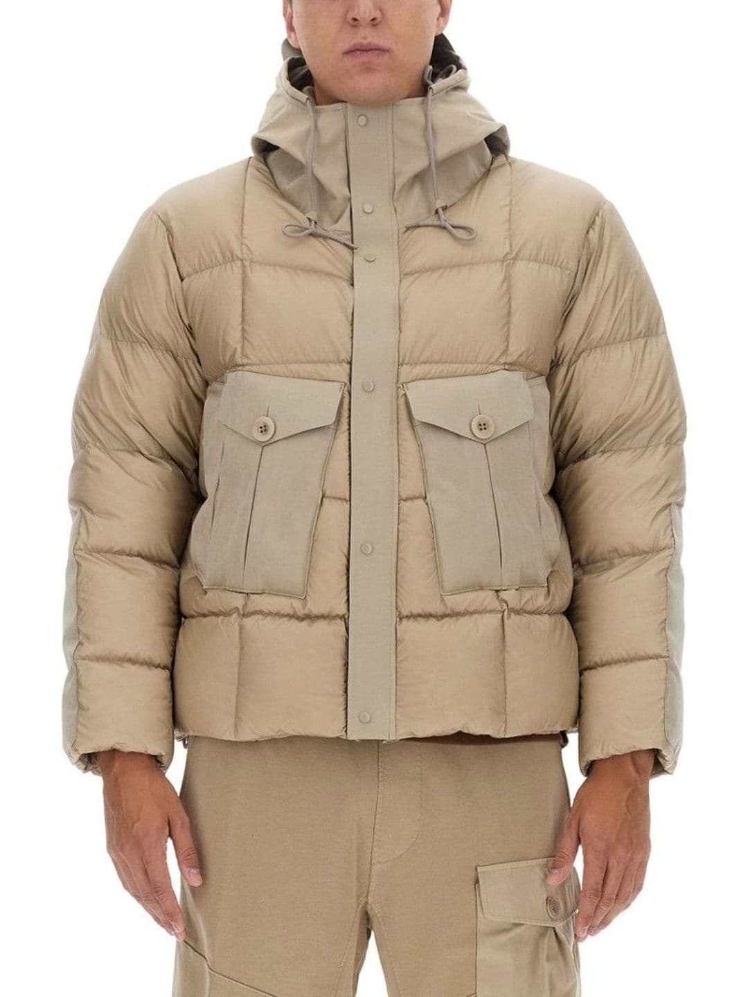 Ten C Grey Quilted Hood Jacket - view 1