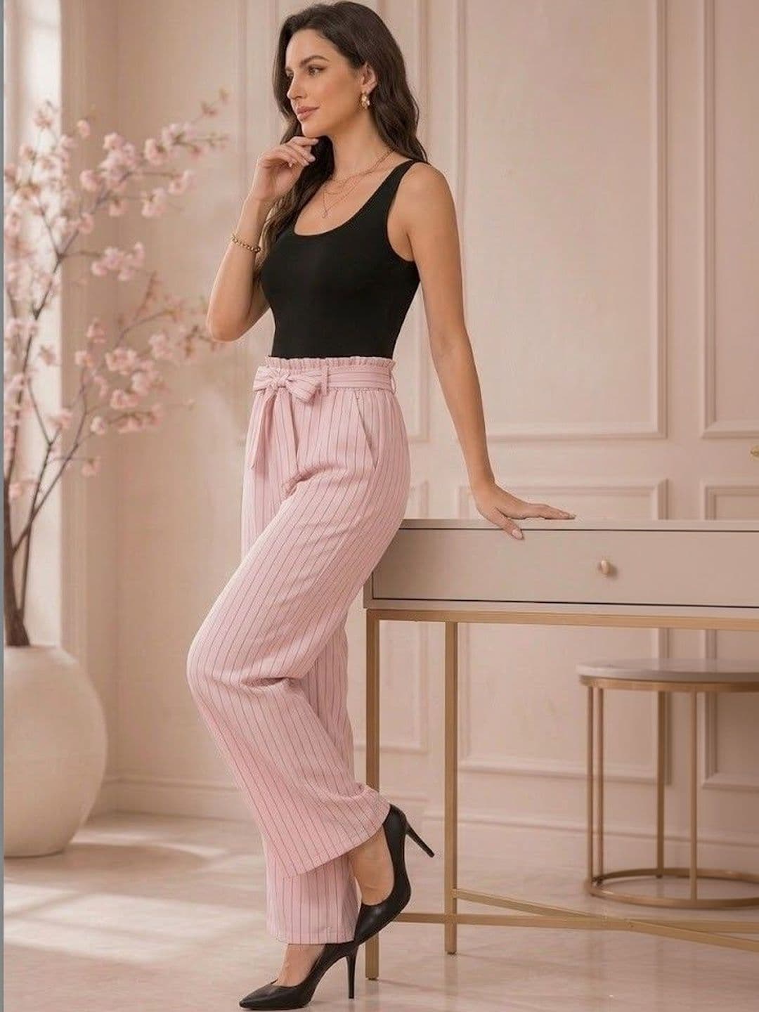 TNQ Women Striped Palazzos - view 1