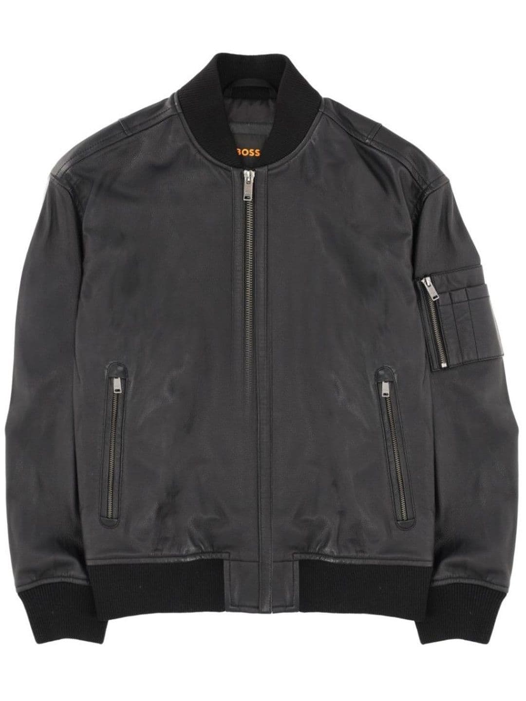 Hugo Boss Black Solid Mock Collar Jacket - view 1