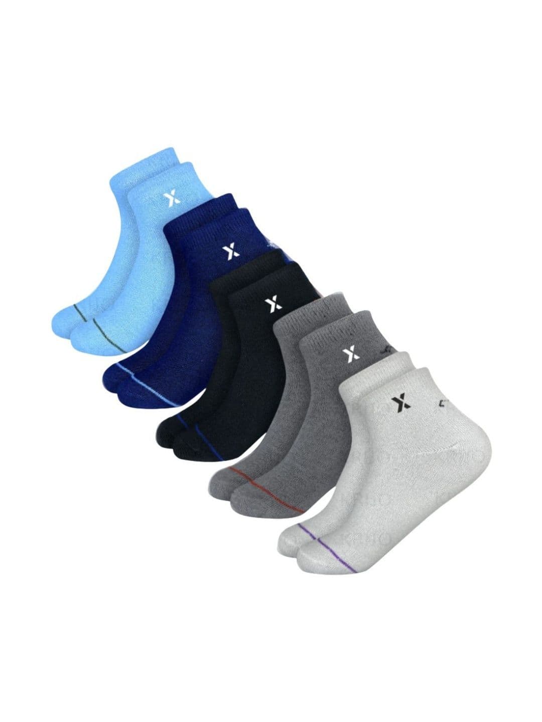 JEMOX Men Pack of 5 Cotton Blend Assorted Ankle Length Socks - view 1