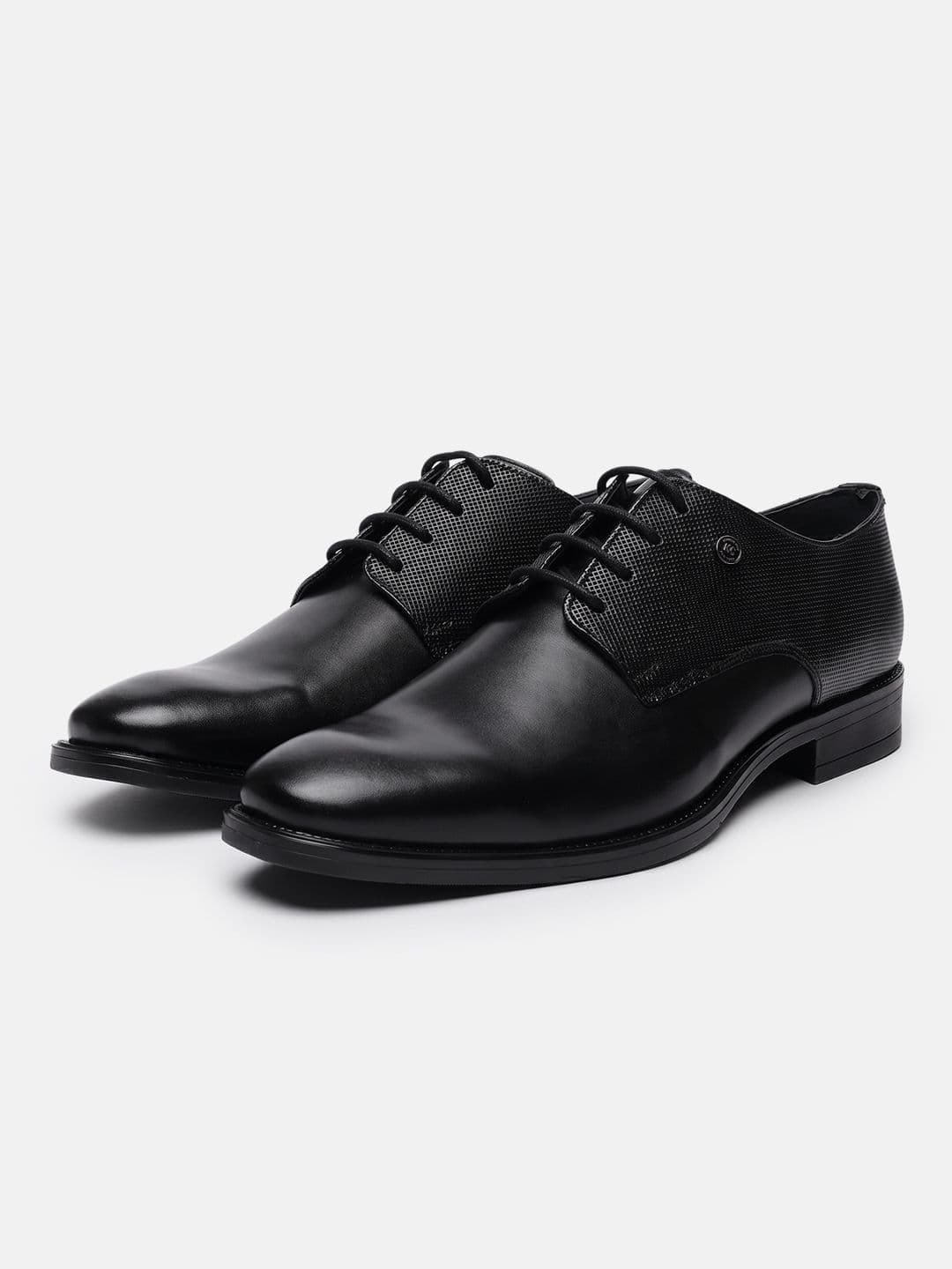 Kenneth Cole Men Textured Synthetic Round Toe Lace-Ups Leather Derbys - view 1