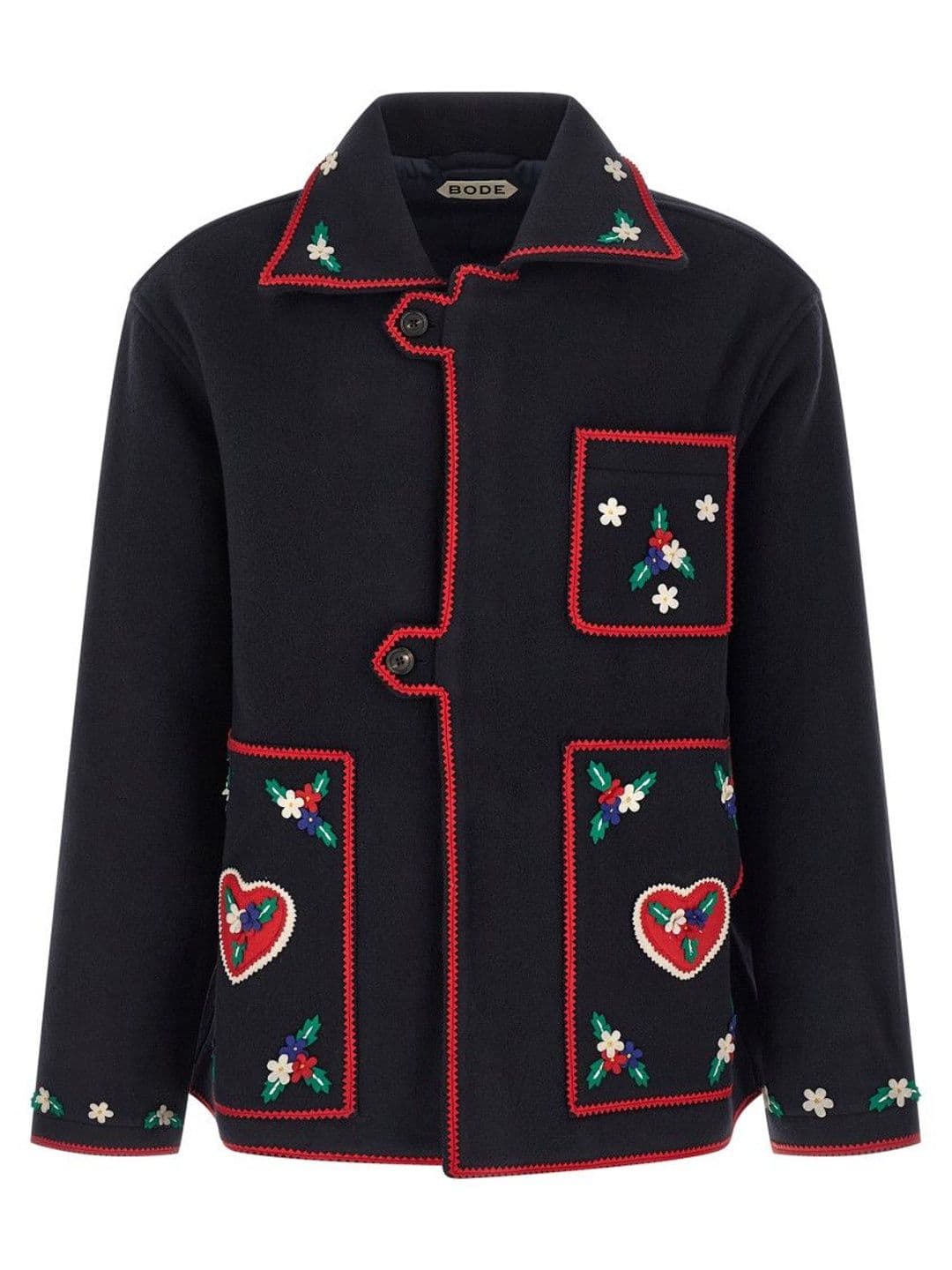 Bode Navy Red Embroidered Jacket - view 1