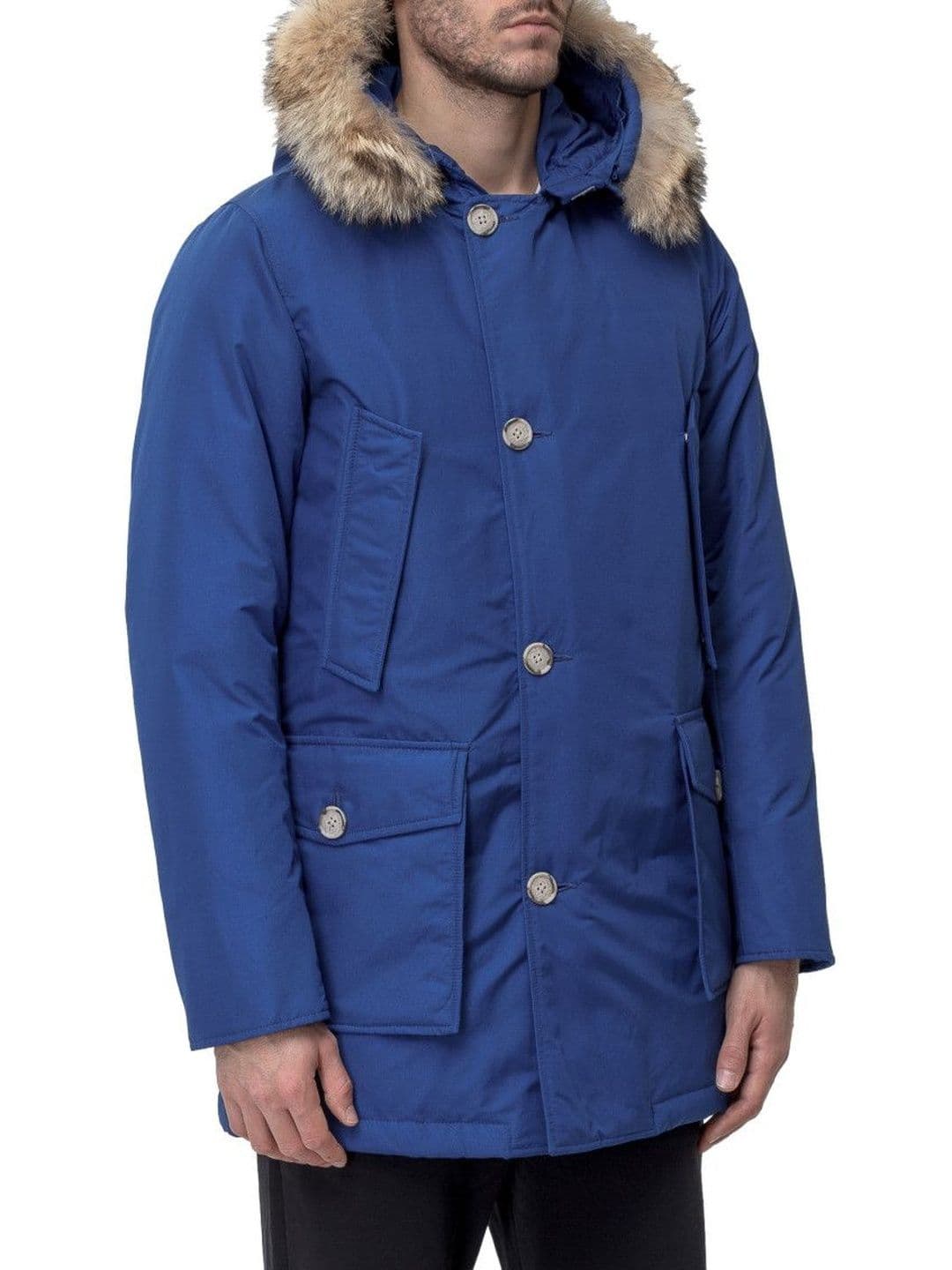 Woolrich Blue Solid Hood Jacket - view 1