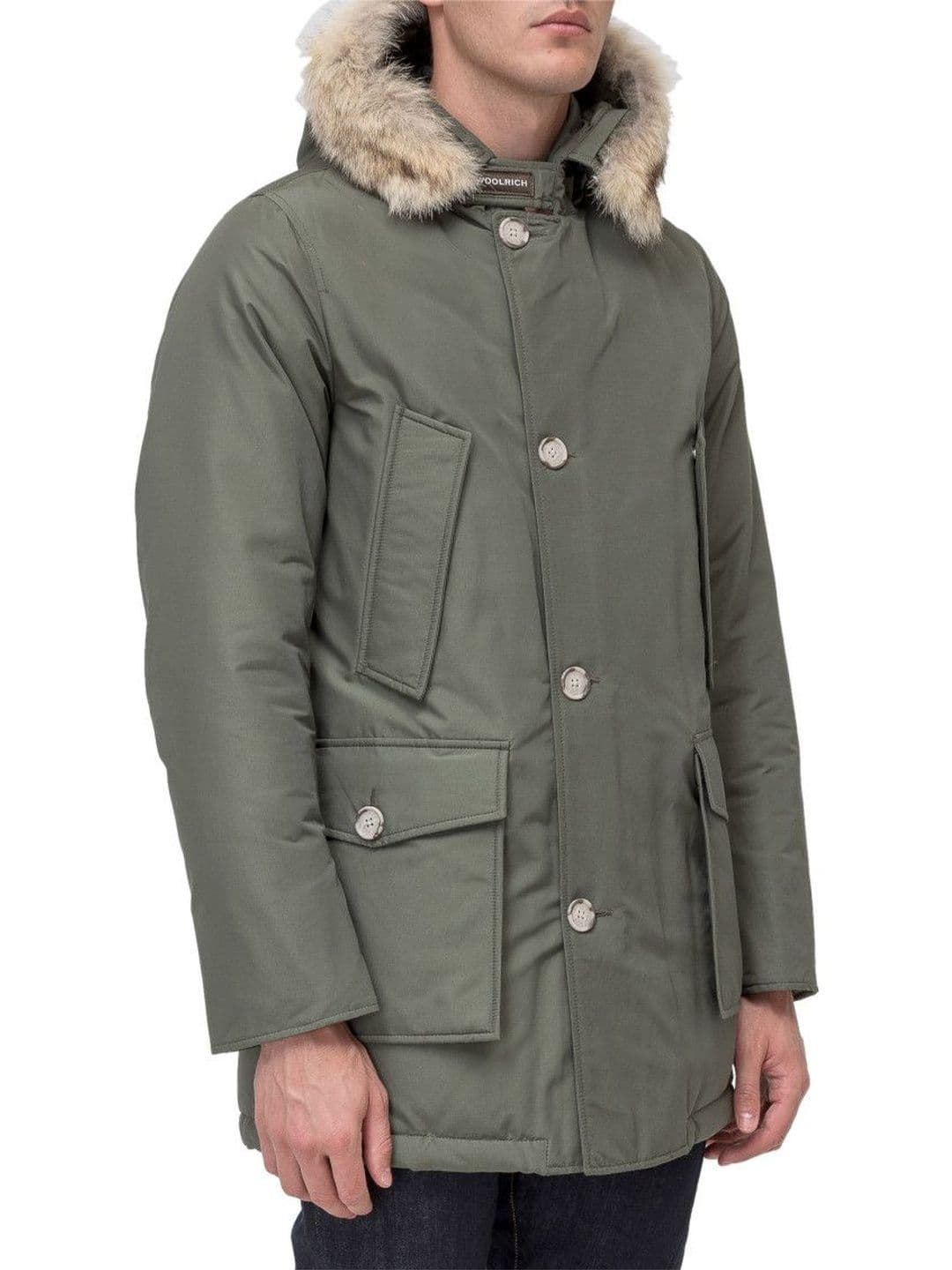 Woolrich Green Solid Hood Jacket - view 1