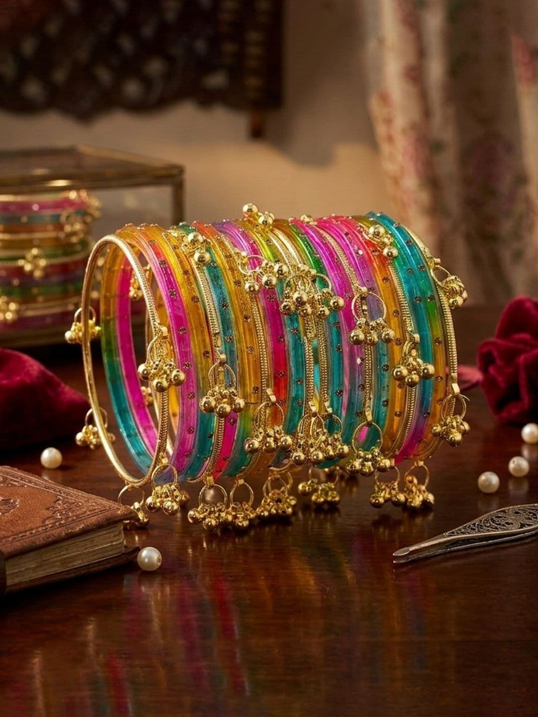BeautyTrends Set Of 20 Gold-Plated Zircon Bangles - view 1