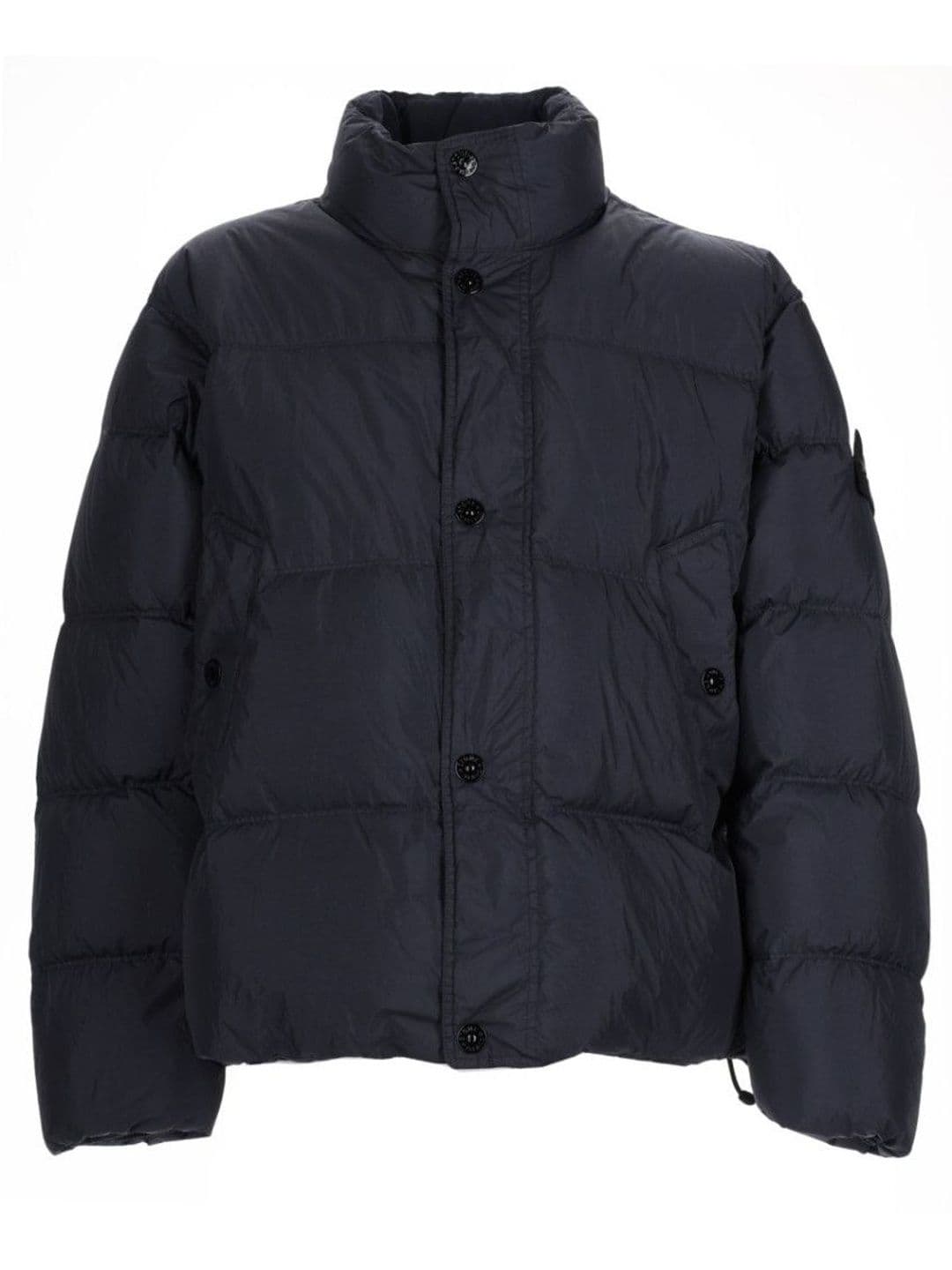 Stone Island Dark Blue Solid Mandarin Collar Jacket - view 1