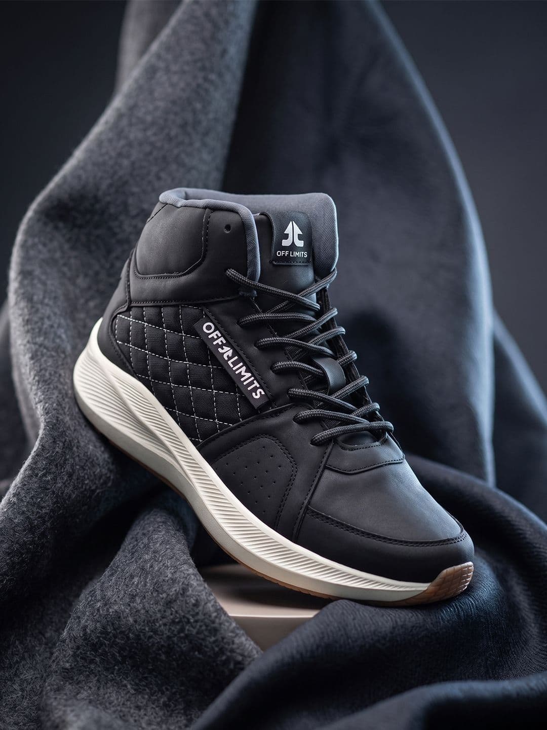 OFF LIMITS Men Black Perforated High-Top Sports Shoes - view 1