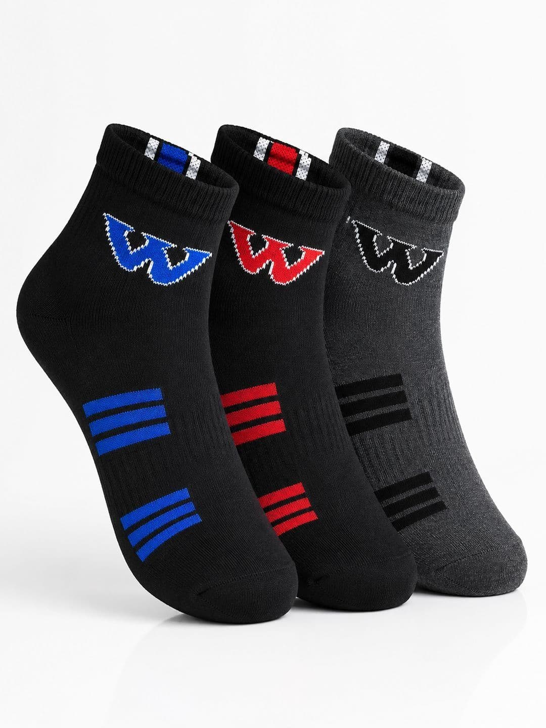 CORTICA Men Pack of 3 Cotton Blend Assorted Patterned Ankle Length Socks - view 1