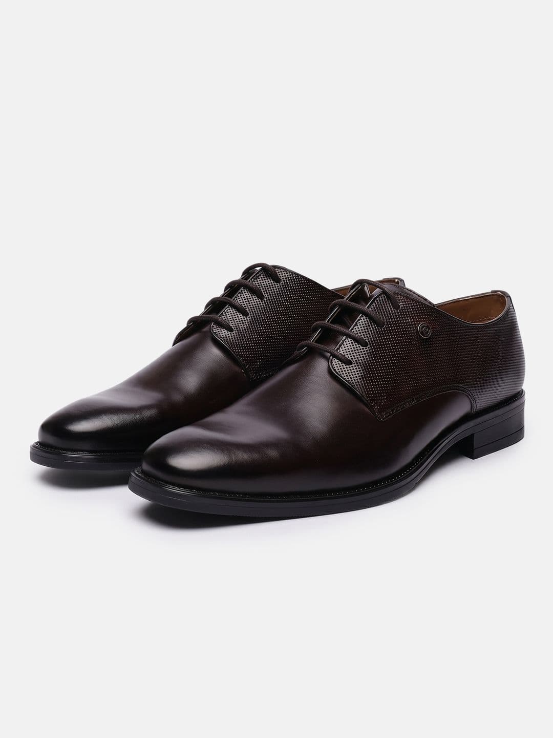 Kenneth Cole Men Textured Leather Round Toe Lace-Ups Formal Derbys - view 1