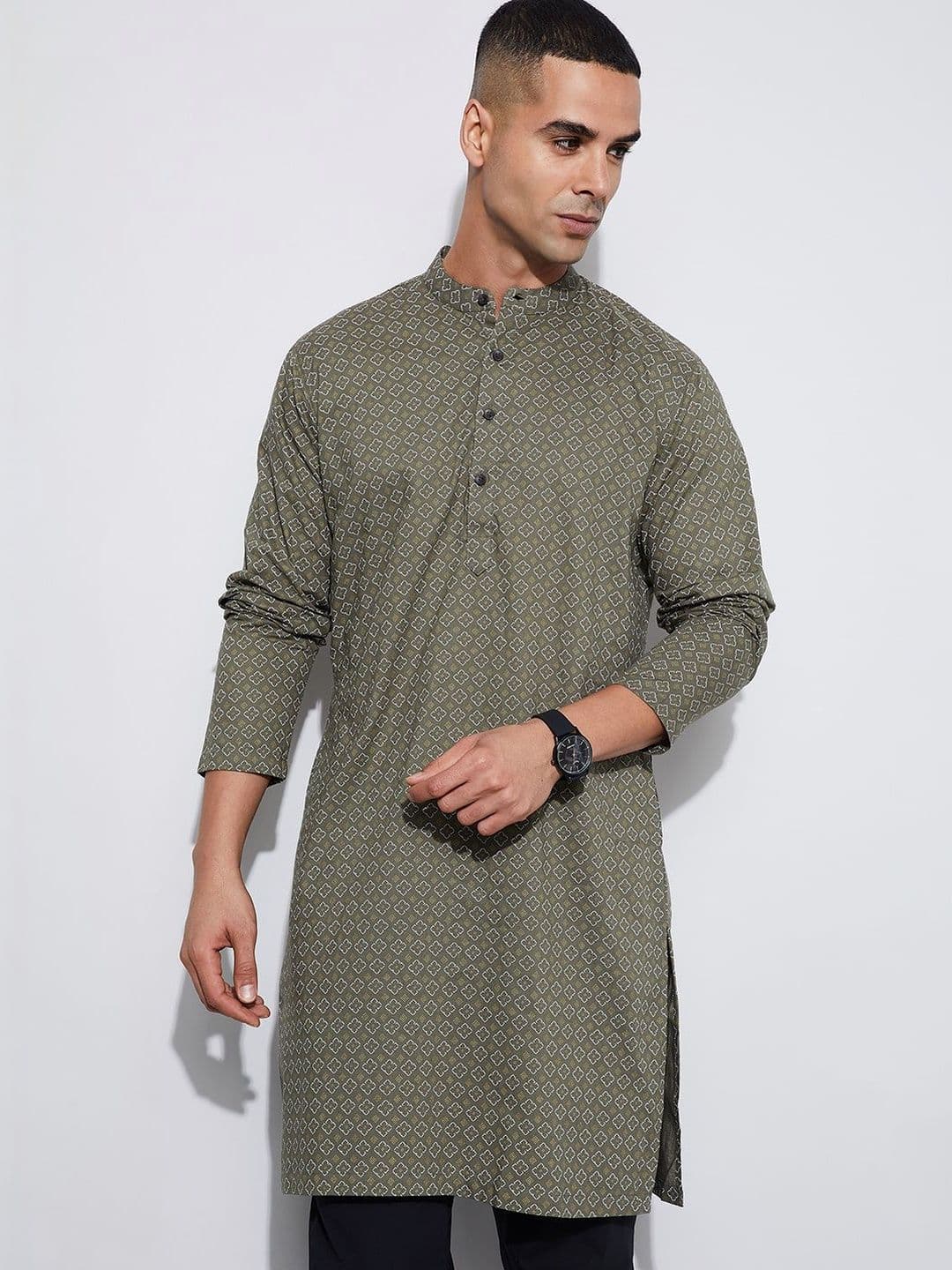 Melange by Lifestyle Men Geometric Printed Kurta - view 1