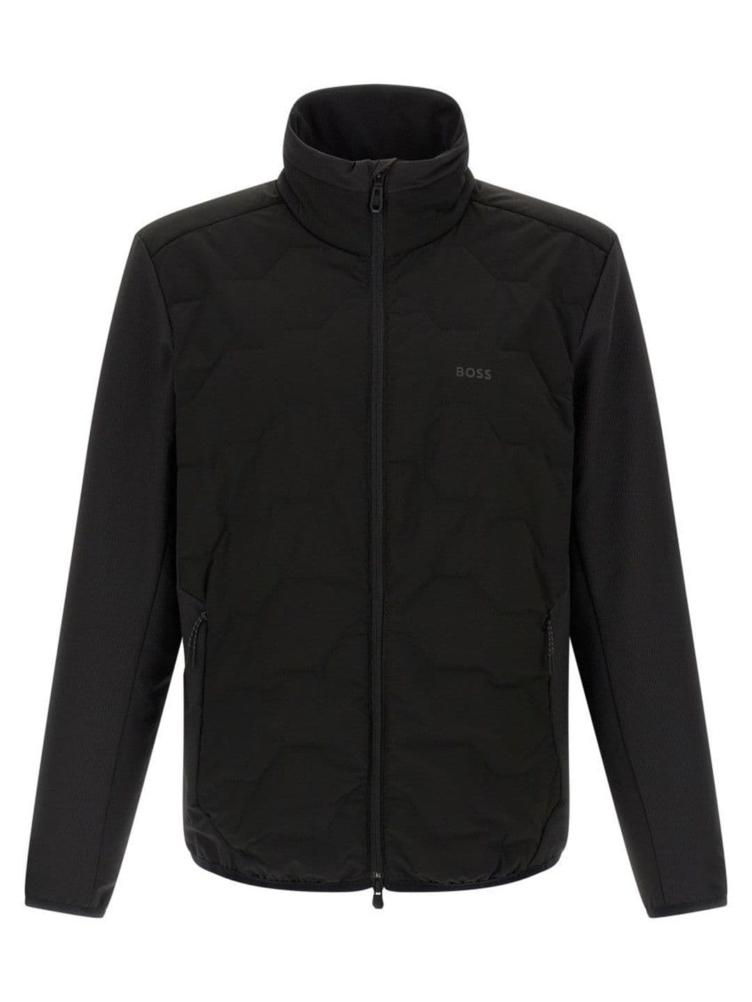 Hugo Boss Men Solid Mock Collar Quilted Jacket - view 1