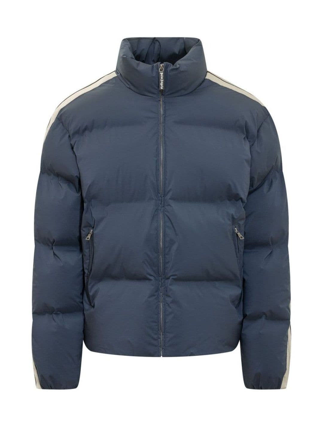 Palm Angels Blue Solid Mock Collar Jacket - view 1