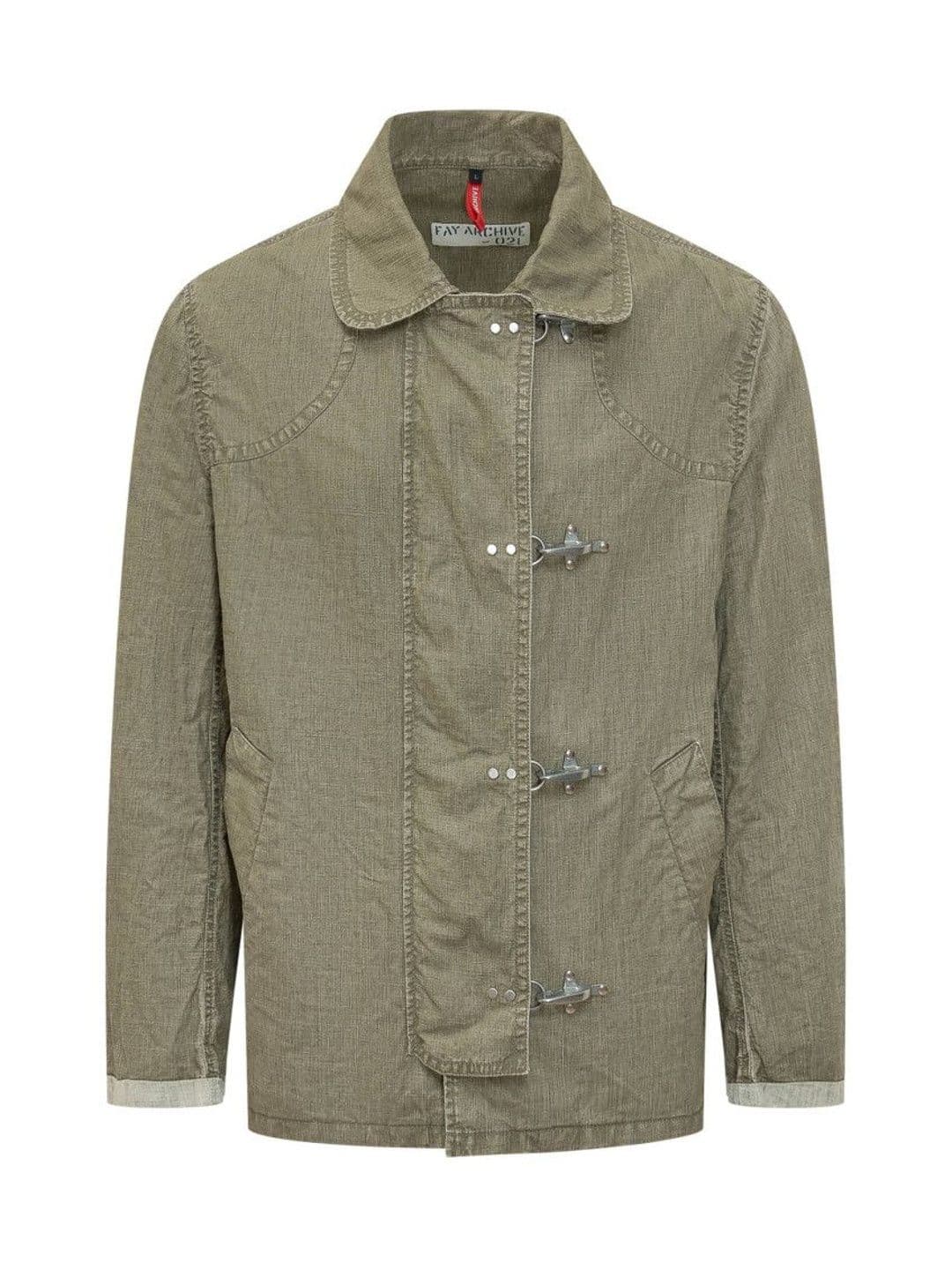 Fay Green Solid Shirt Collar Jacket - view 1