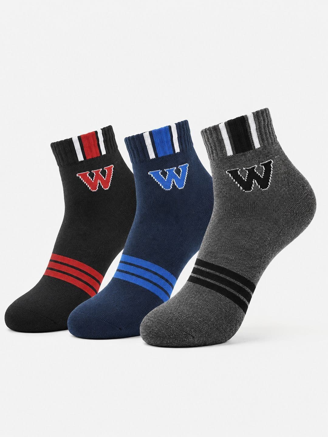 CORTICA Men Pack of 3 Cotton Blend Assorted Patterned Ankle Length Socks - view 1