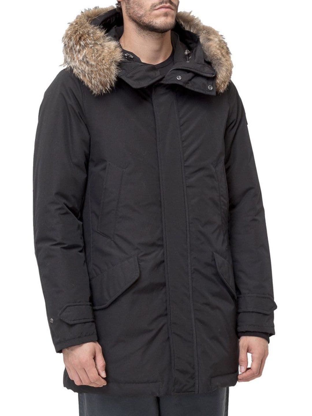 Woolrich Black Solid Hood Jacket - view 1