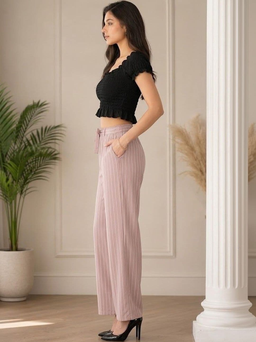 TNQ Women Striped Palazzos - view 1