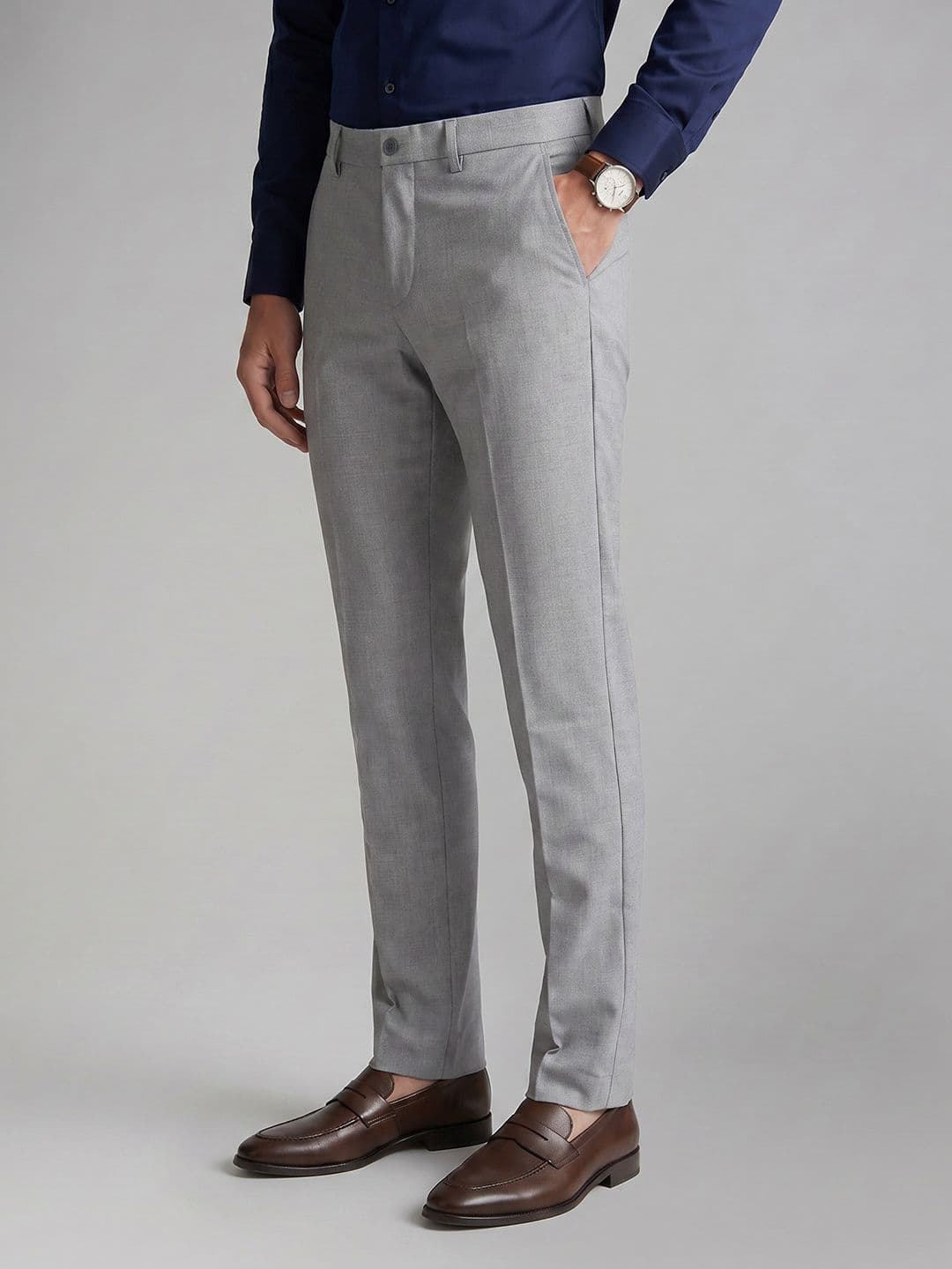 Allen Solly Men Checked Slim Fit Formal Trousers - view 1