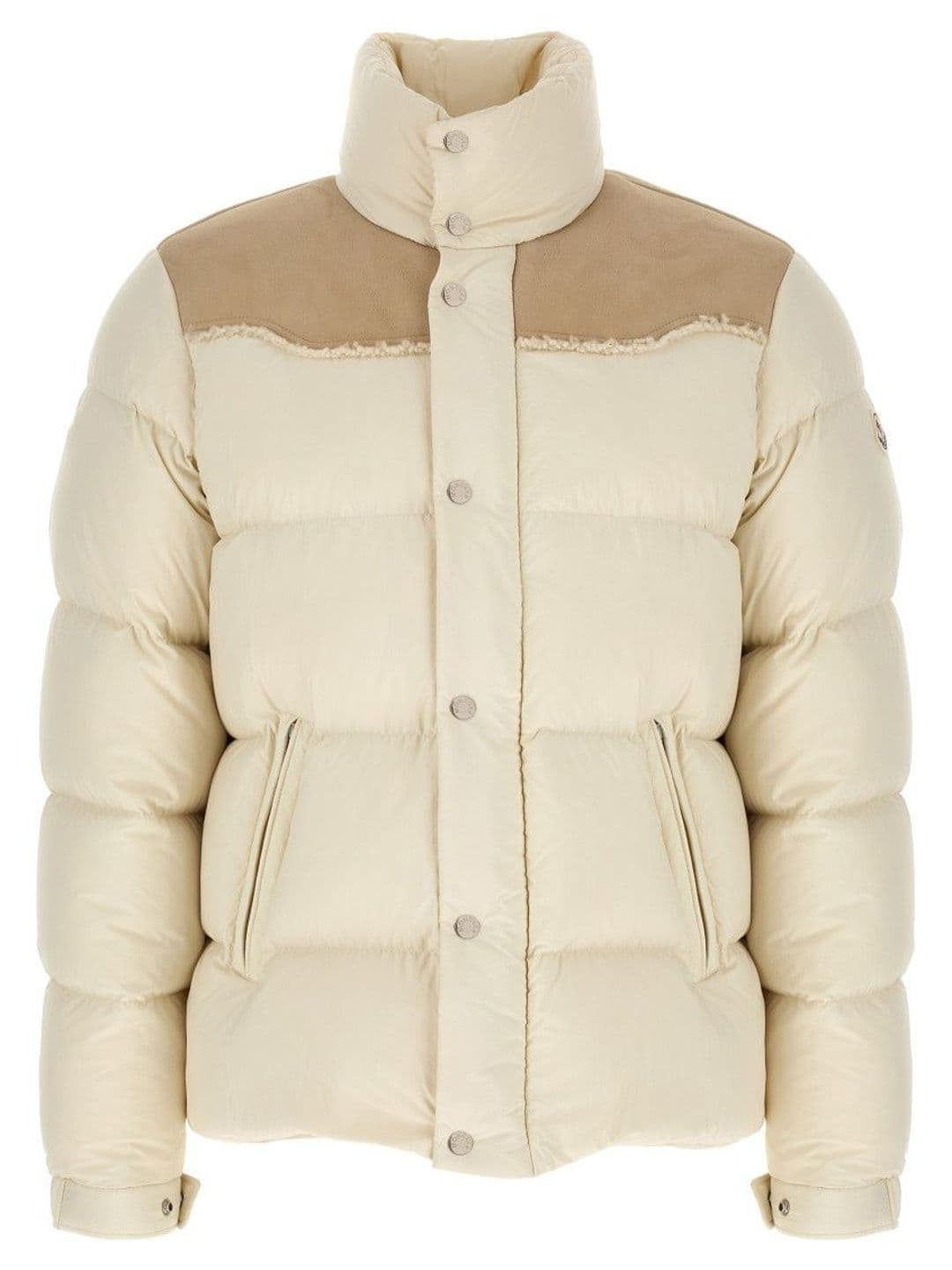 Moncler Beige Quilted Mock Collar Jacket - view 1
