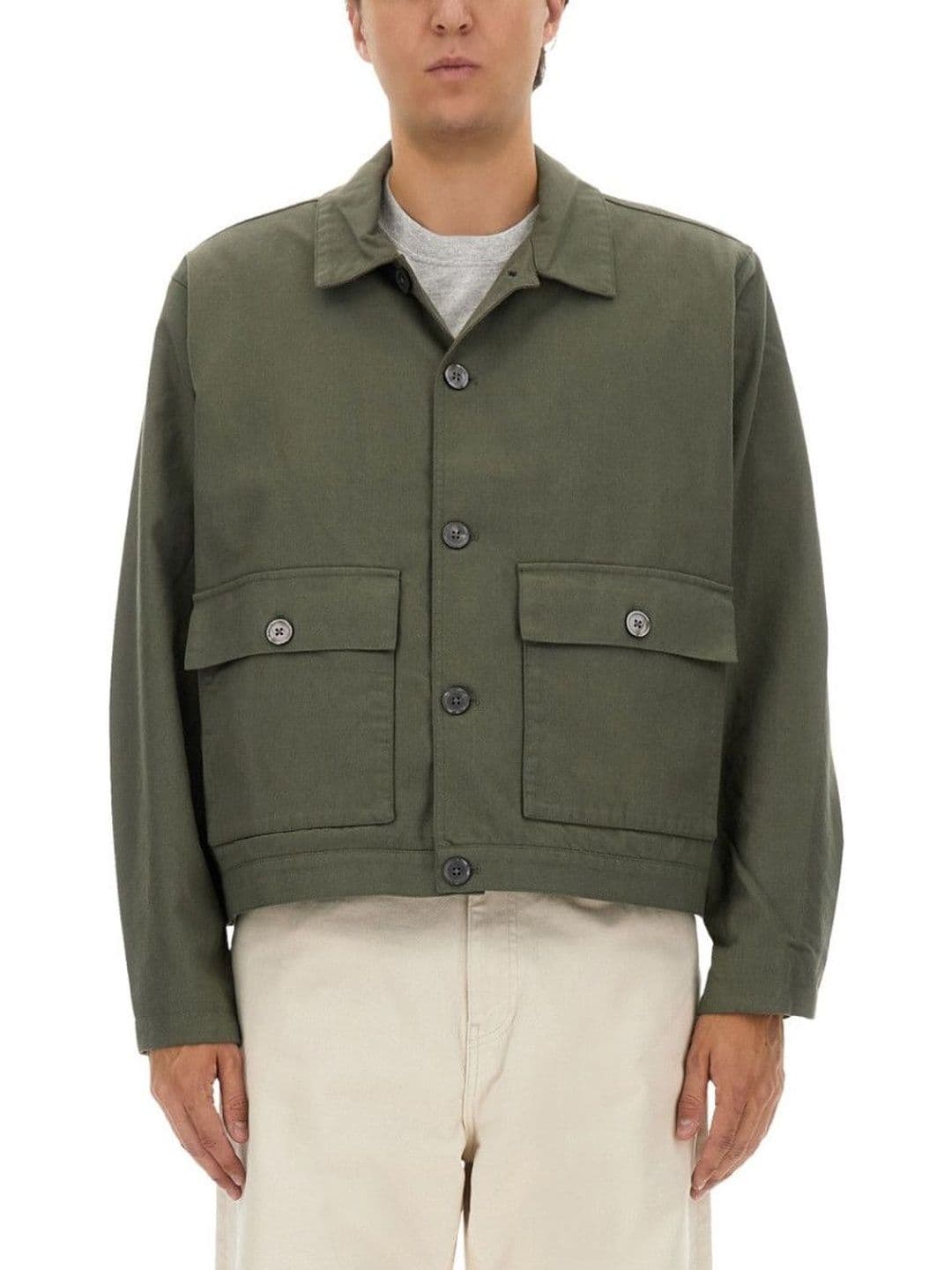Obey Green Solid Shirt Collar Jacket - view 1