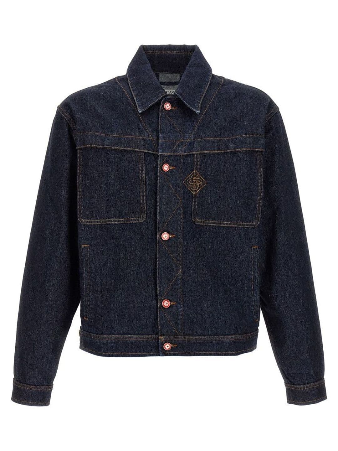 Casablanca Blue Solid Shirt Collar Jacket - view 1