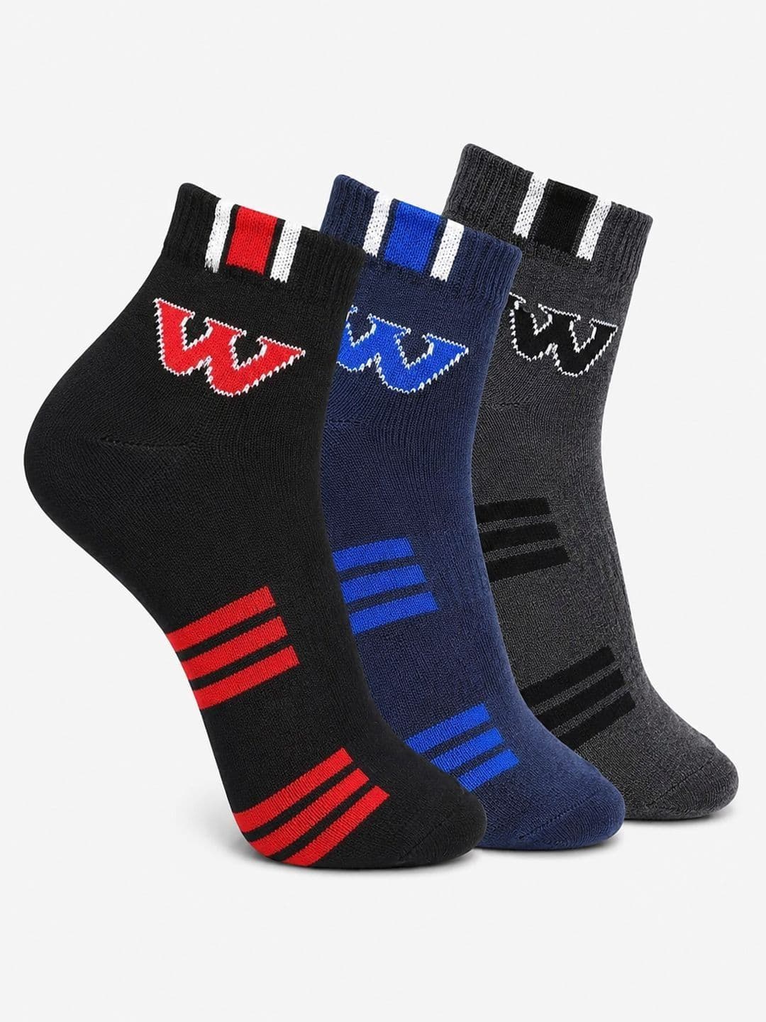 CORTICA Men Pack of 3 Cotton Blend Assorted Patterned Ankle Length Socks - view 1