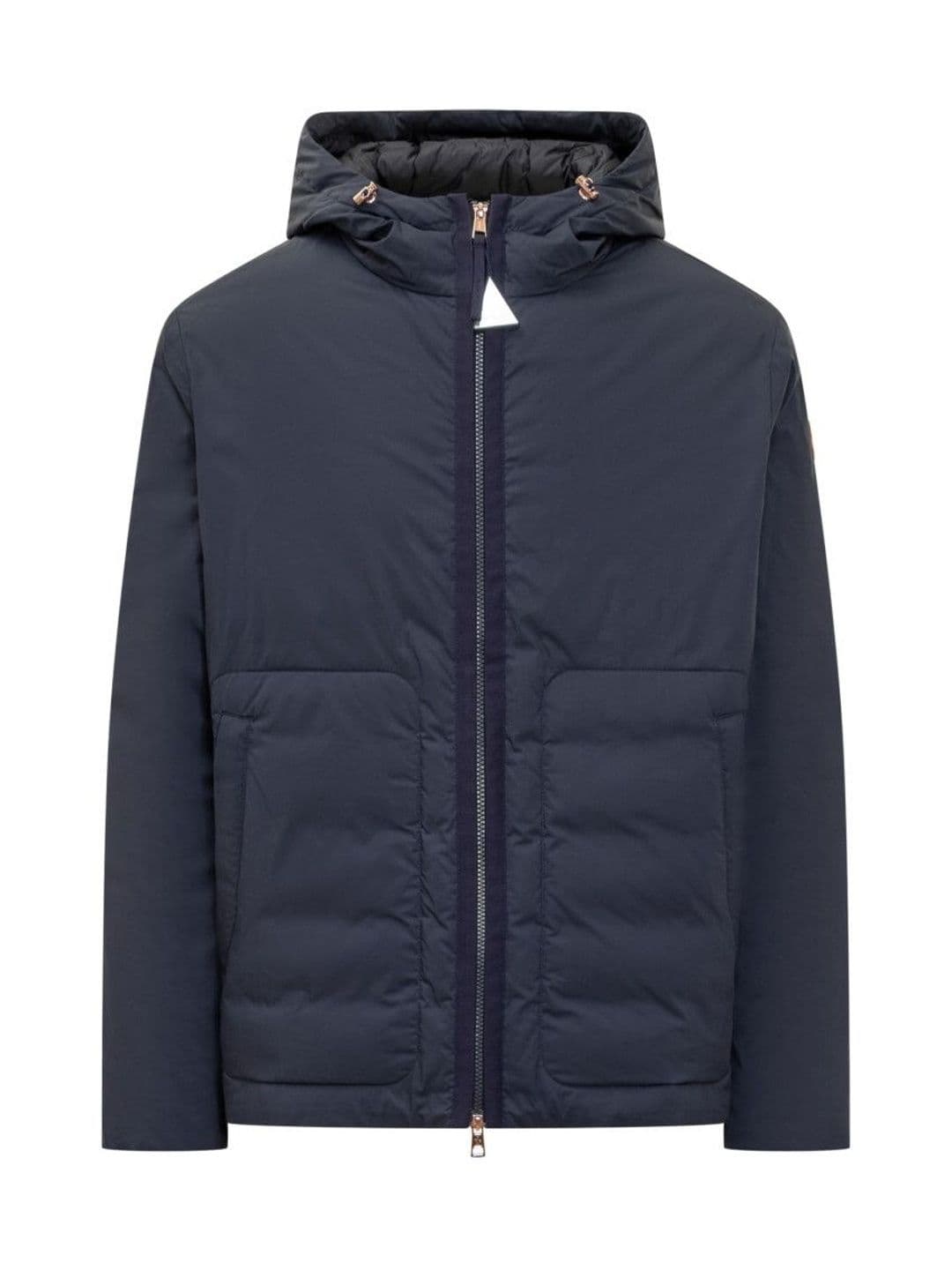 Moncler Dark Blue Solid Hood Jacket - view 1