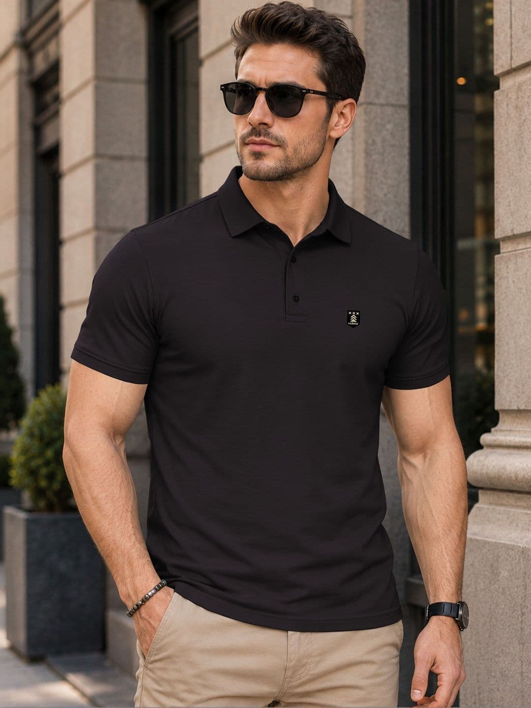 VeBNoR Men Solid Polo Collar T-shirt - view 1