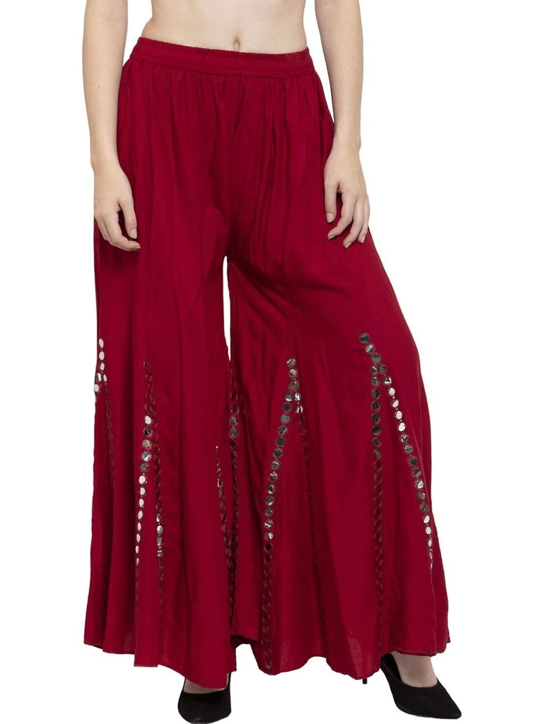 SMASUM Women Embellished Knitted Ethnic Palazzos - view 1