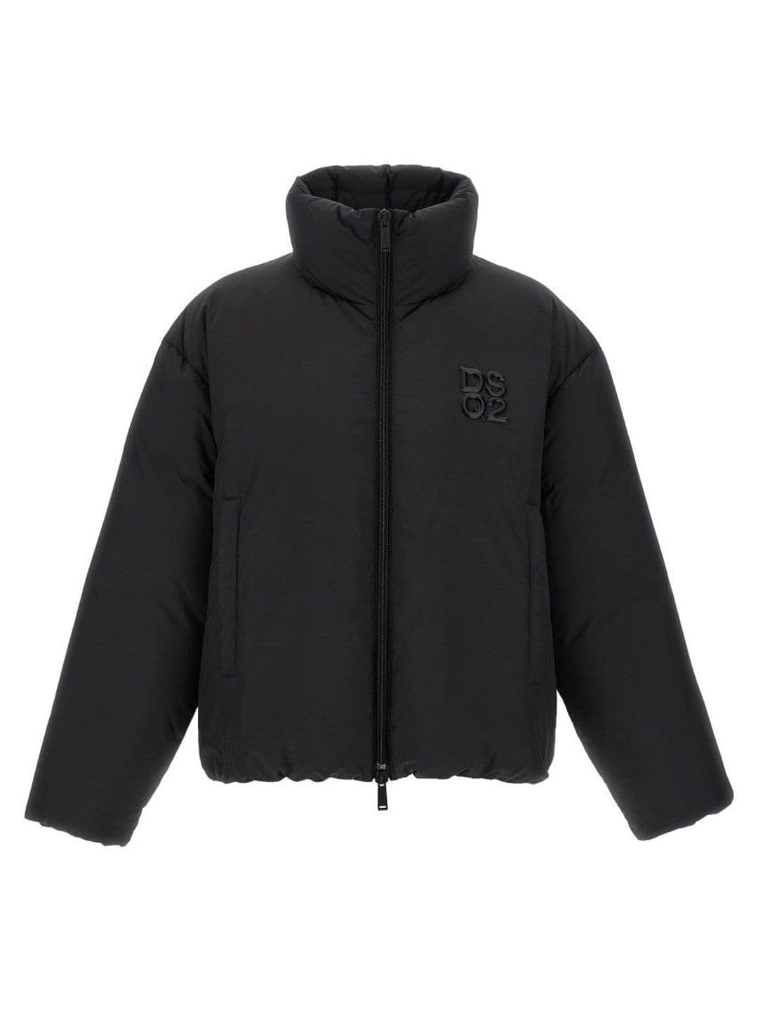 Dsquared2 Black Solid Mock Collar Jacket - view 1