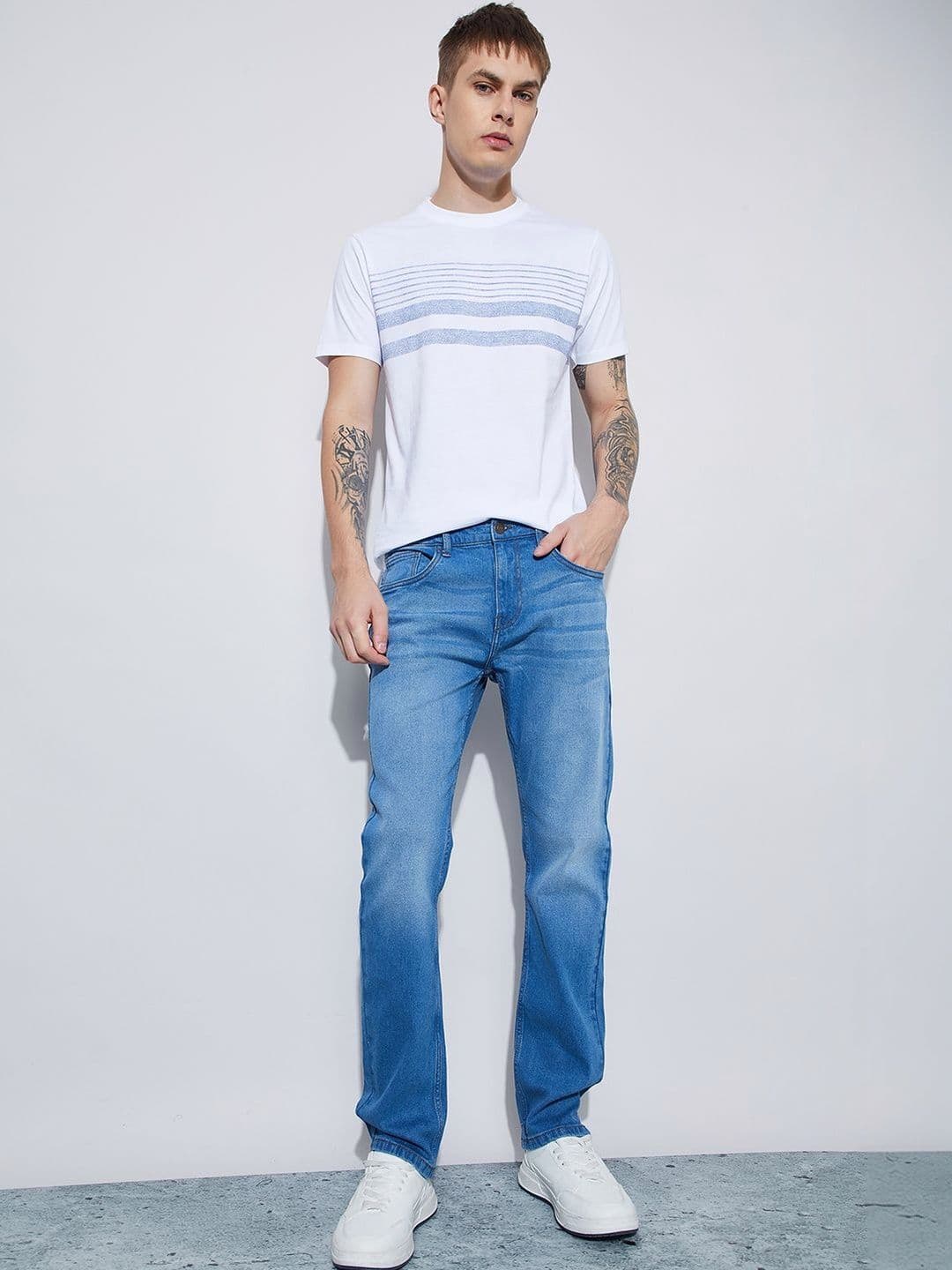 Fame Forever by Lifestyle Men Slim Fit Mid-Rise Low Distress Jeans - view 1