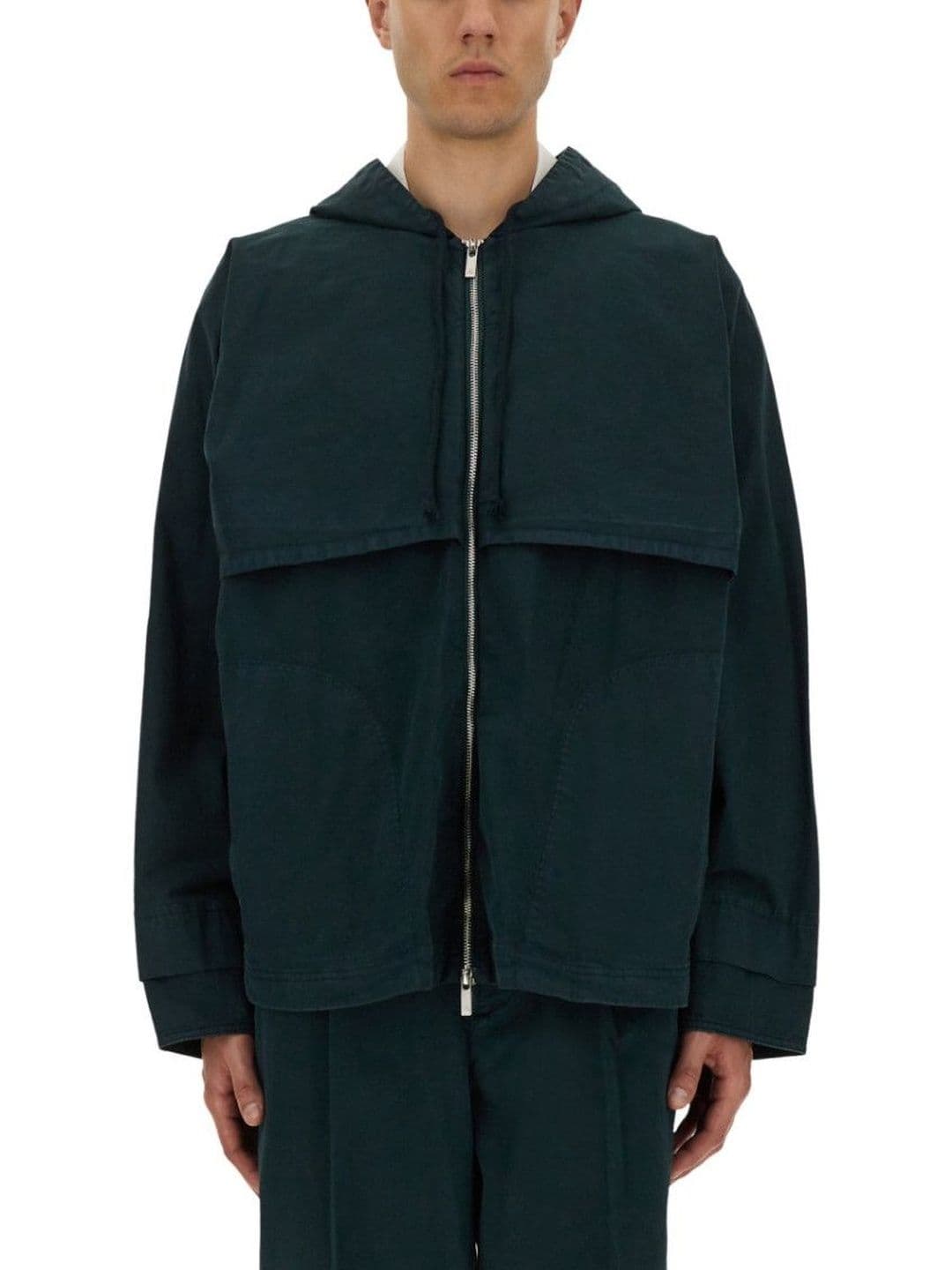 Helmut Lang Green Solid Hood Jacket - view 1