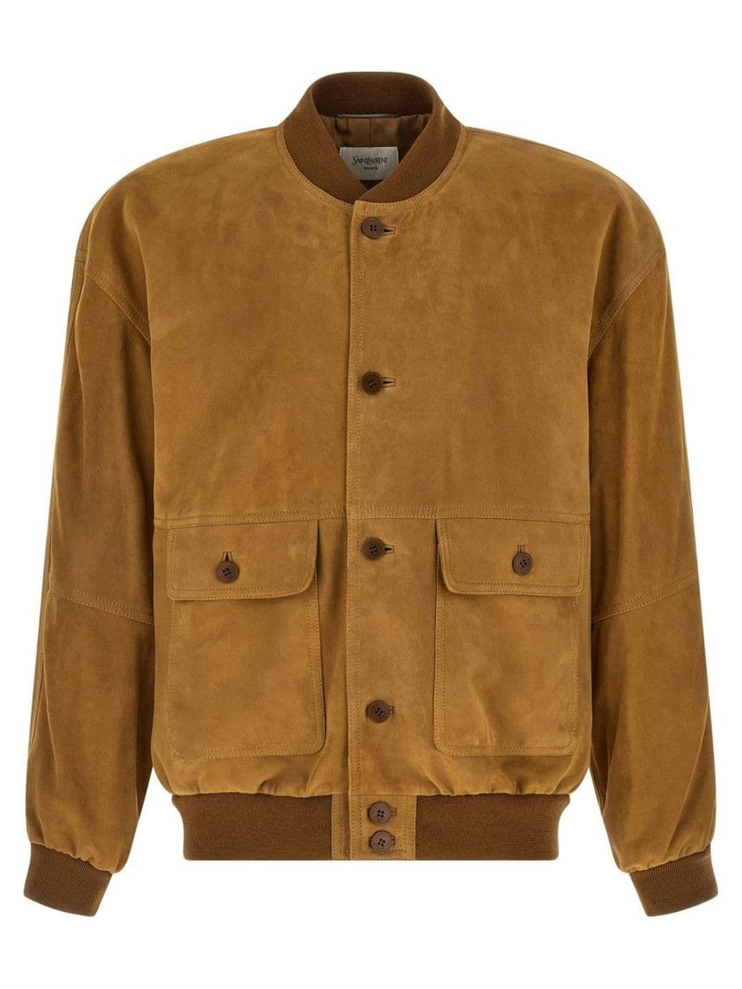 Saint Laurent Brown Solid Bomber Jackets - view 1