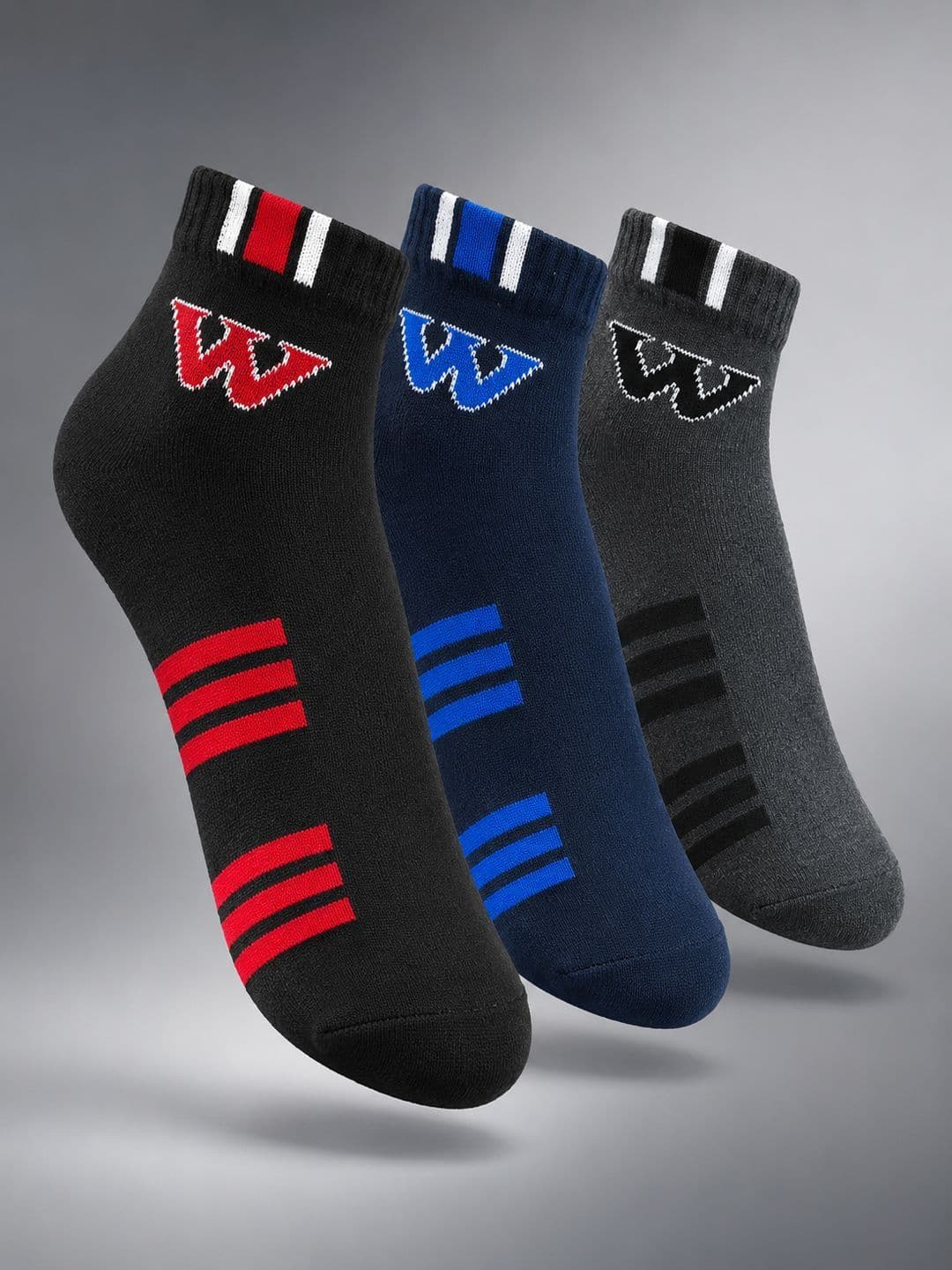 CORTICA Men Pack of 3 Cotton Blend Assorted Patterned Above Ankle Socks - view 1