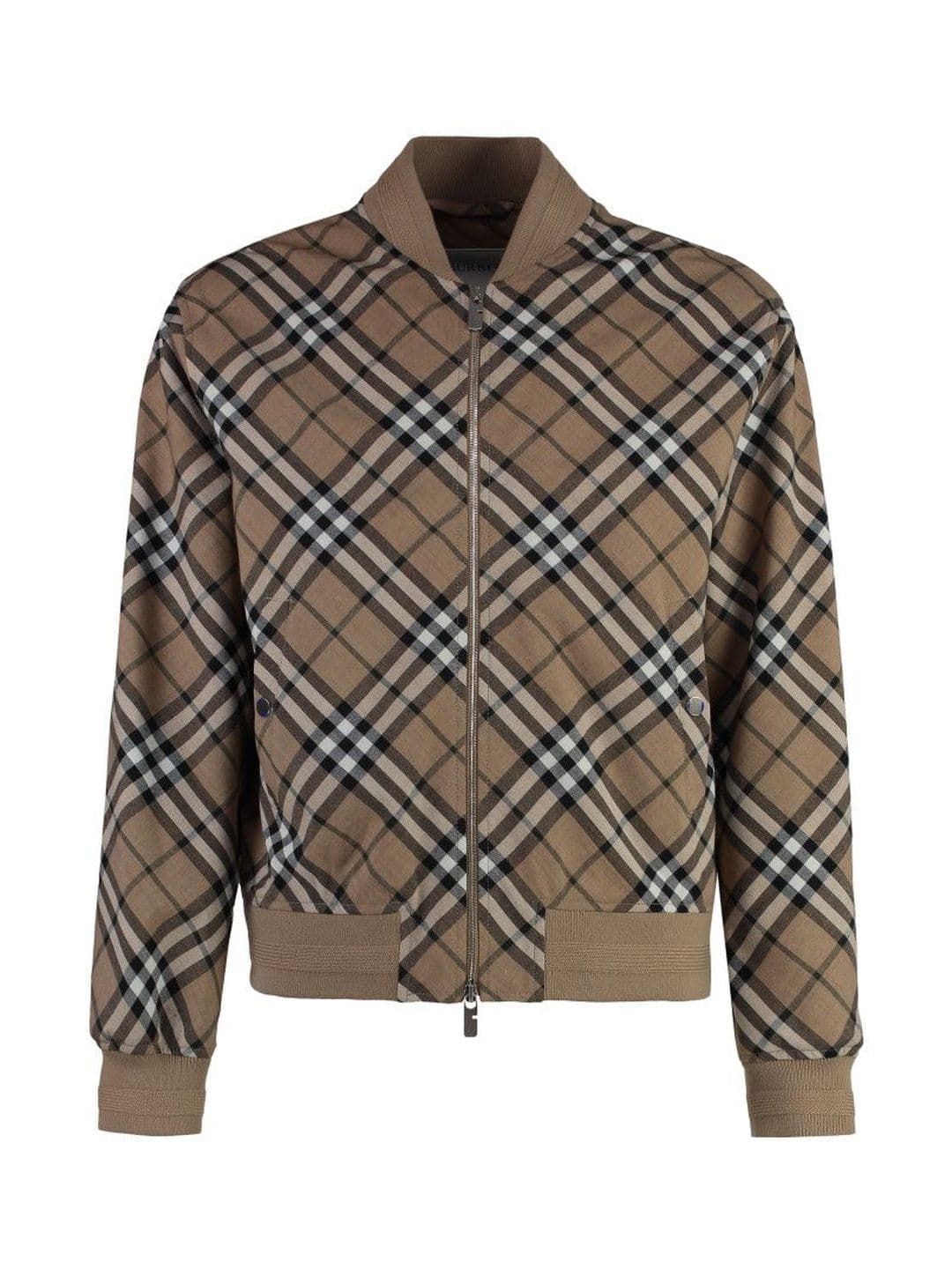 Burberry Beige Check Bomber Jacket - view 1