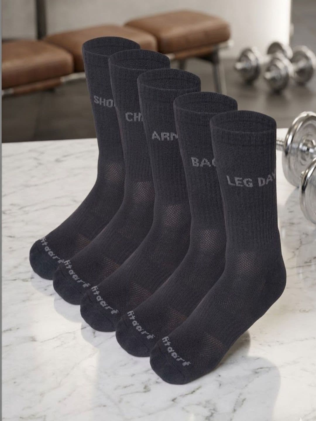 FITAARI Men Pack of 5 Cotton Patterned Calf Length Socks - view 1