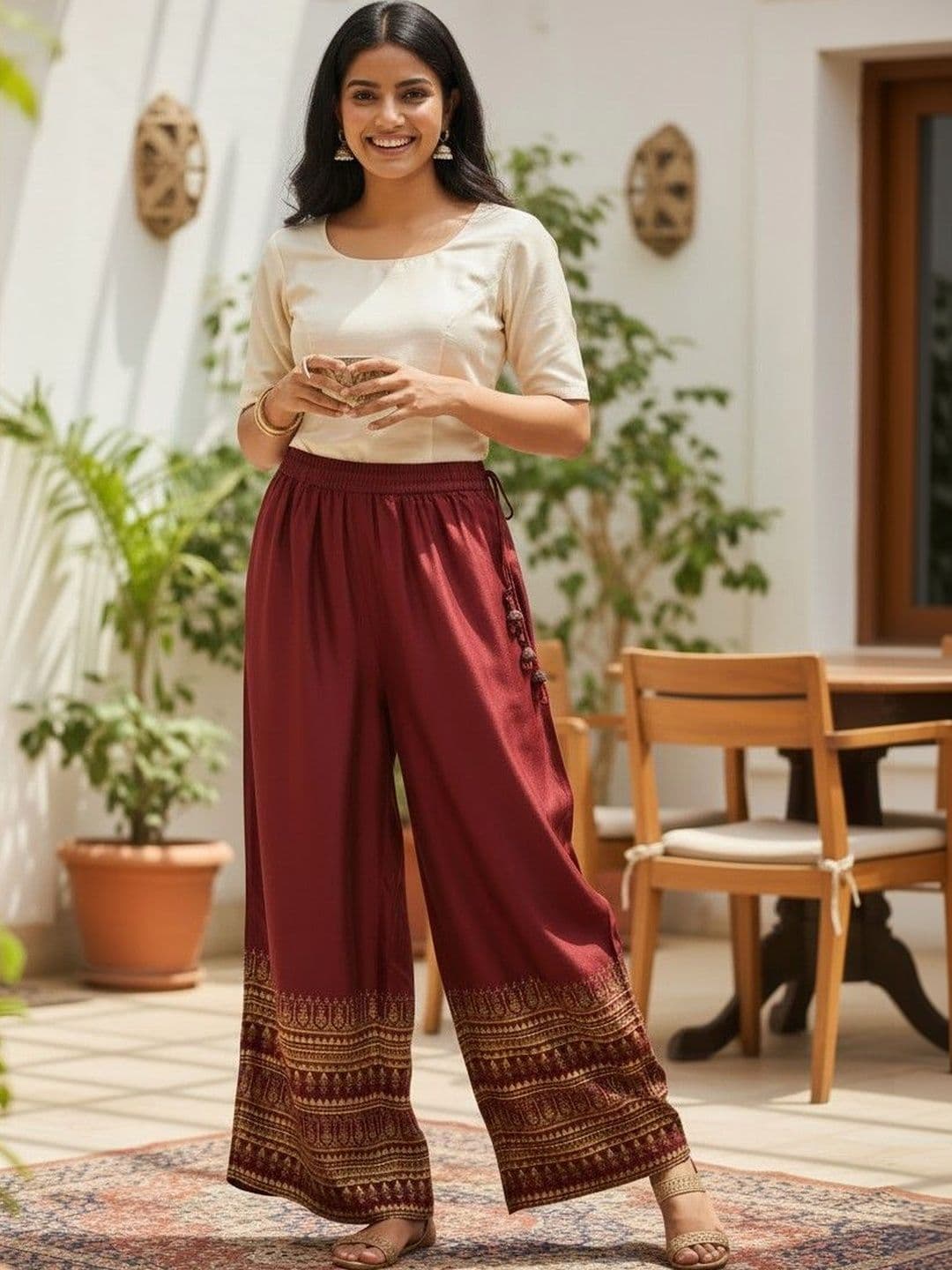 Cot'N Soft Women Ethnic Motifs Printed Ethnic Palazzos - view 1