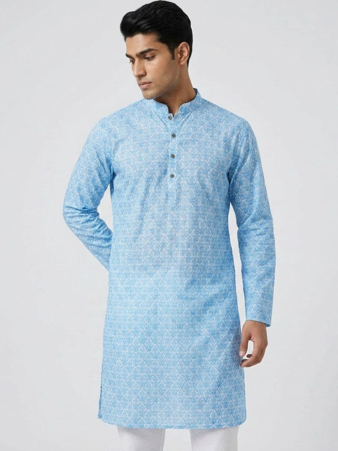 Sanman Ethnix by Raymond Men Ethnic Motifs Printed Kurta - view 1