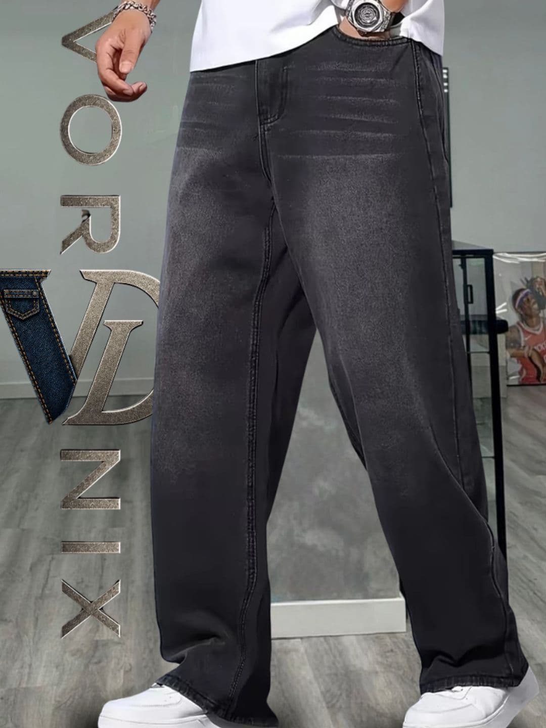VORNIX DENIM Men Relaxed Fit Mid-Rise Stretchable Jeans
