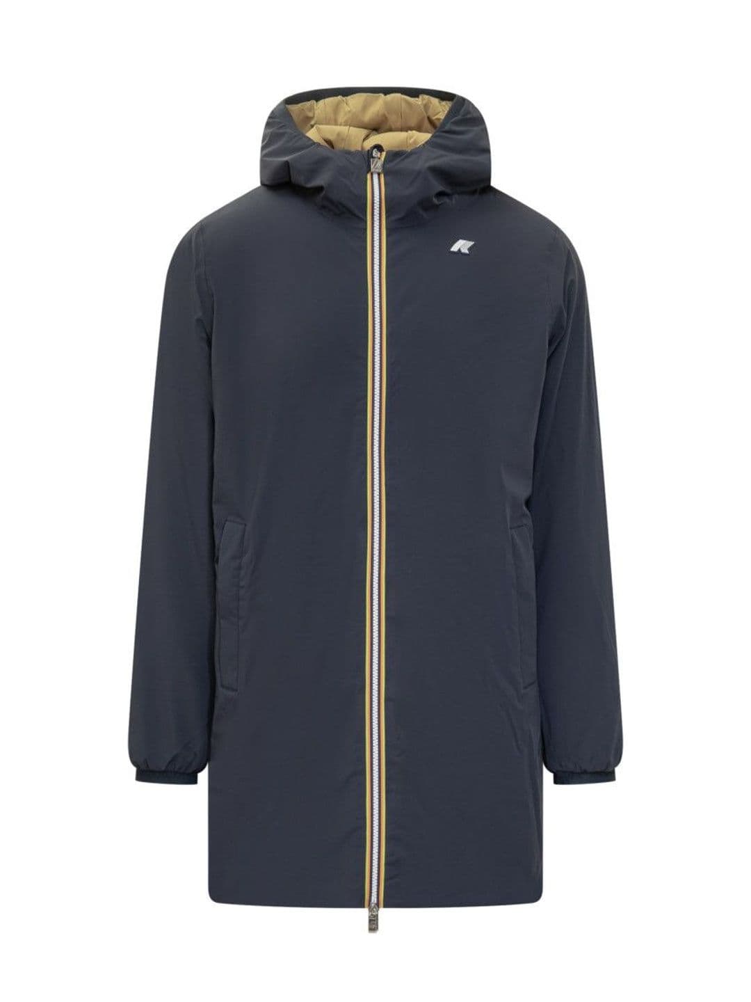 K-Way Dark Blue Solid Hood Jacket - view 1