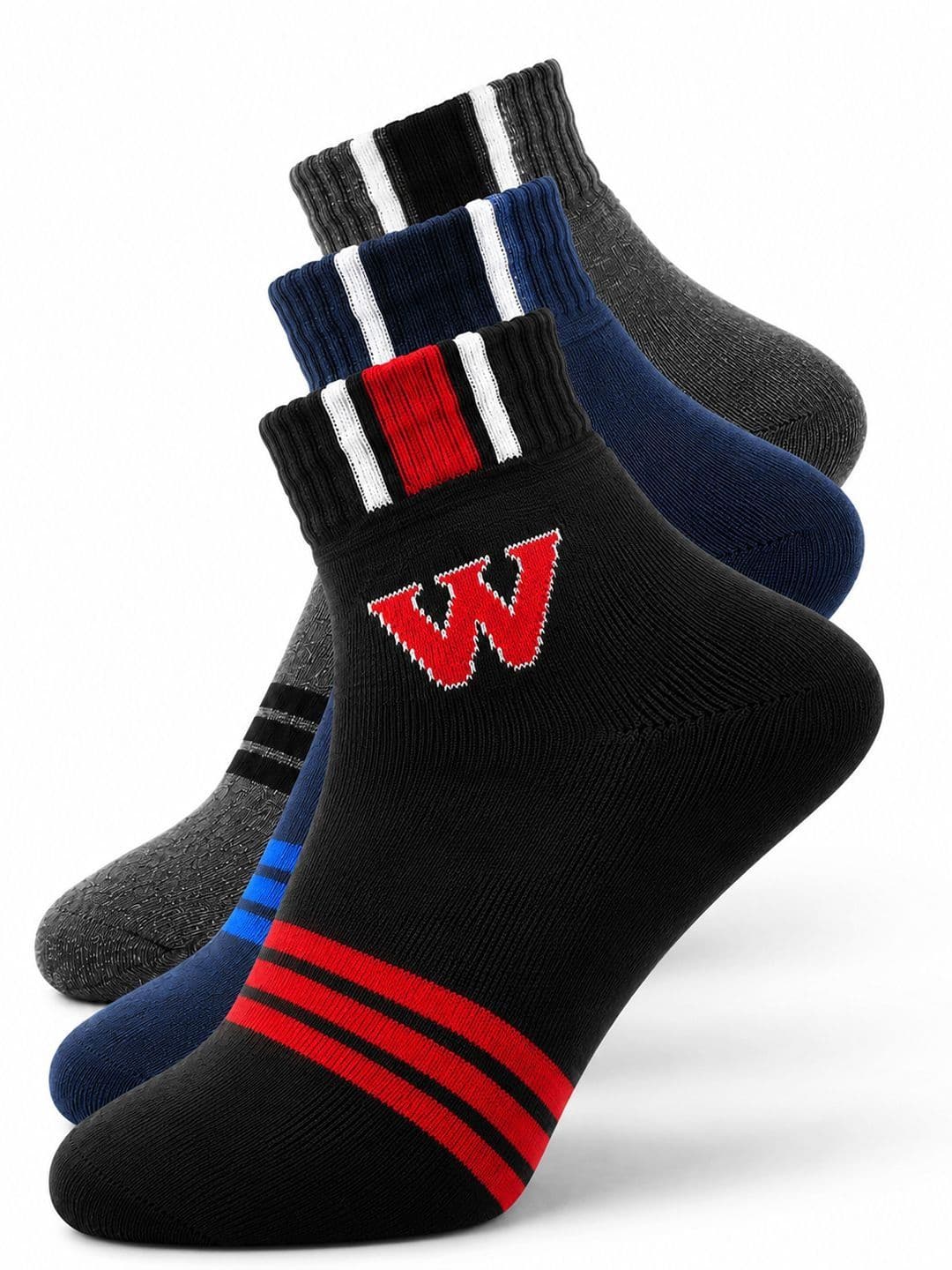 CORTICA Men Pack of 3 Cotton Blend Assorted Patterned Above Ankle Socks - view 1
