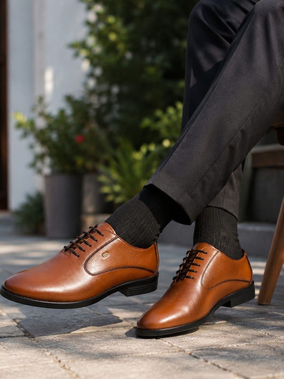 House of Pataudi Men Pointed-Toe Formal Brogues - view 1