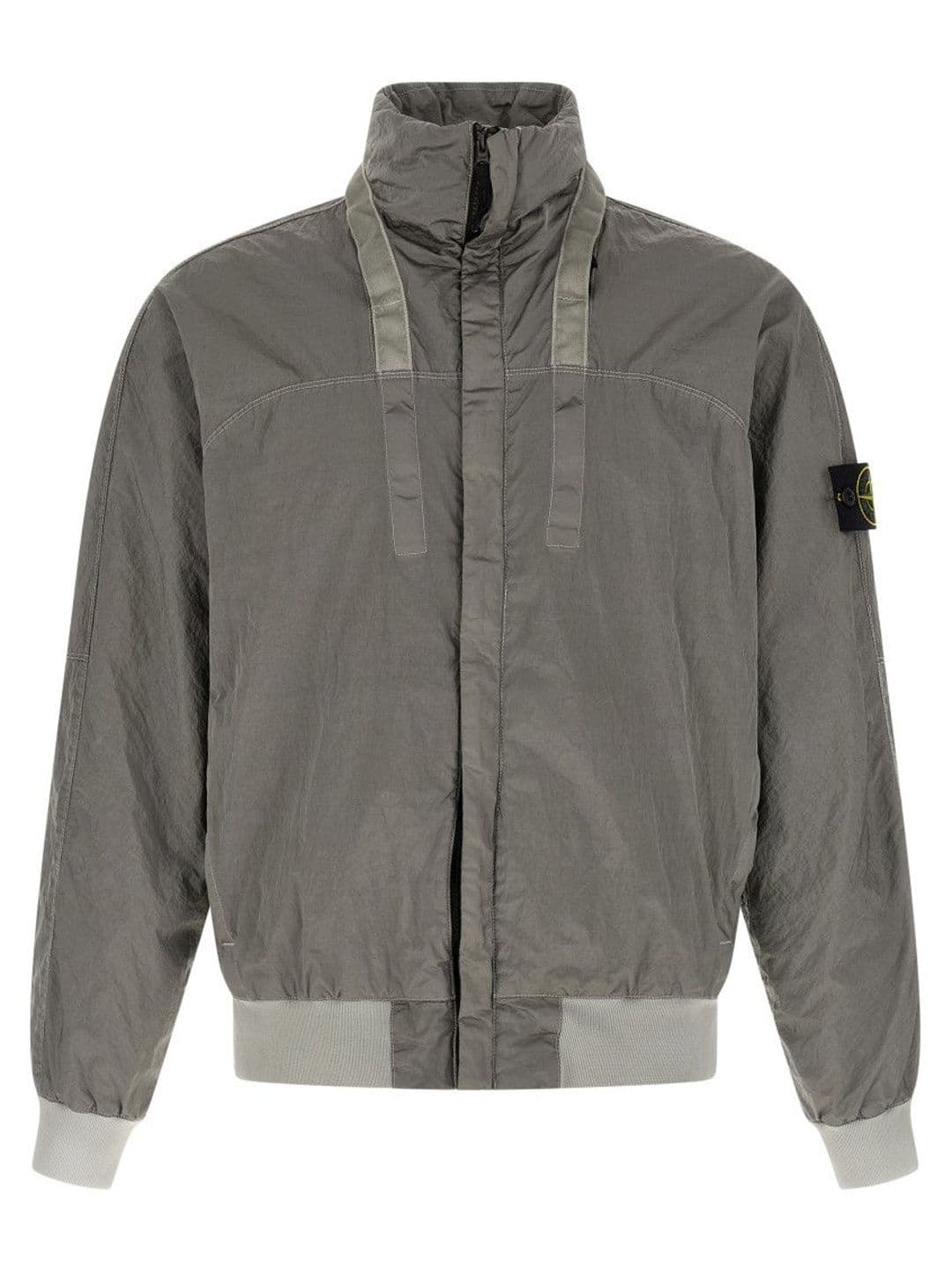 Stone Island Grey Solid Logo Jacket - view 1