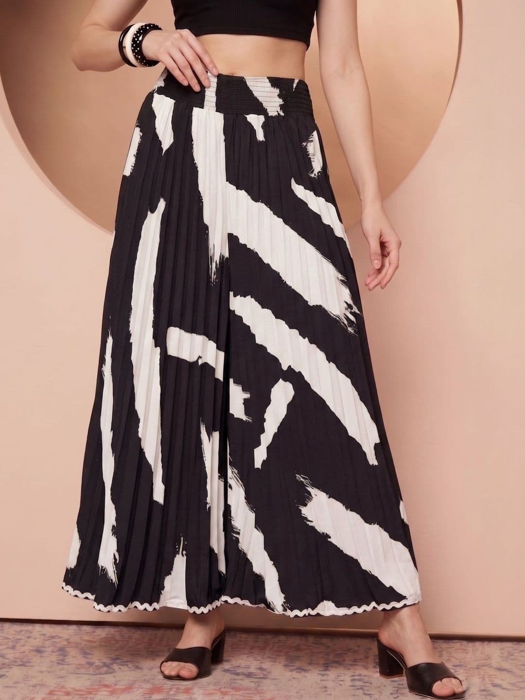 OTABU Women Abstract Maxi Flared Skirt - view 1
