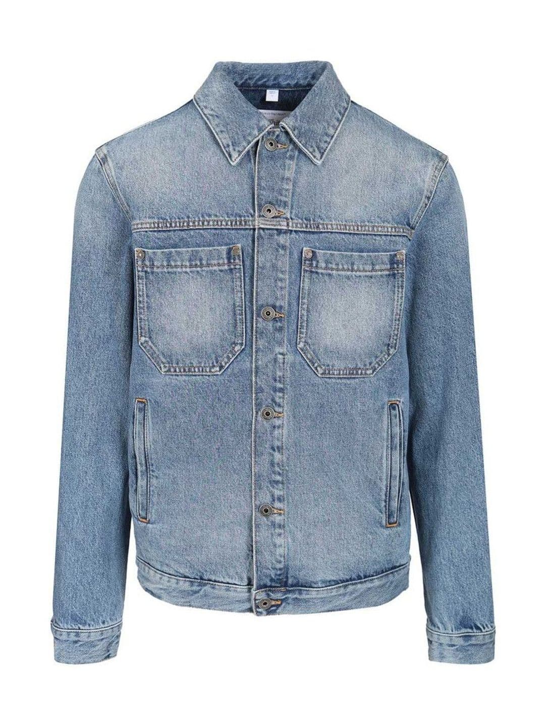 Off-White Blue Denim Shirt Collar Jacket - view 1