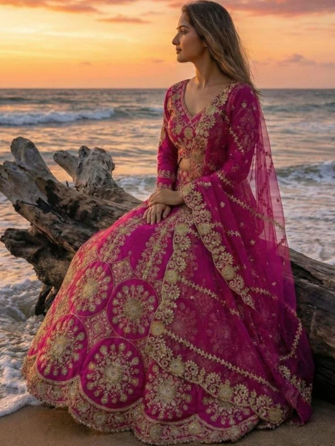 ODETTE Embroidered Zardozi Semi-Stitched Lehenga & Unstitched Blouse With Dupatta - view 1