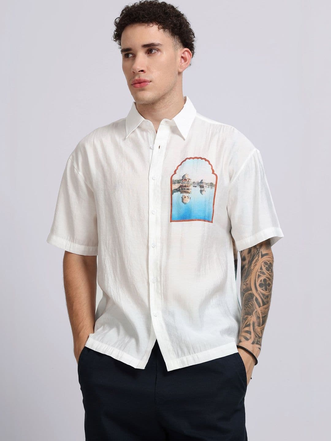 Blu MNKY Men Classic Printed Casual Shirt - view 1